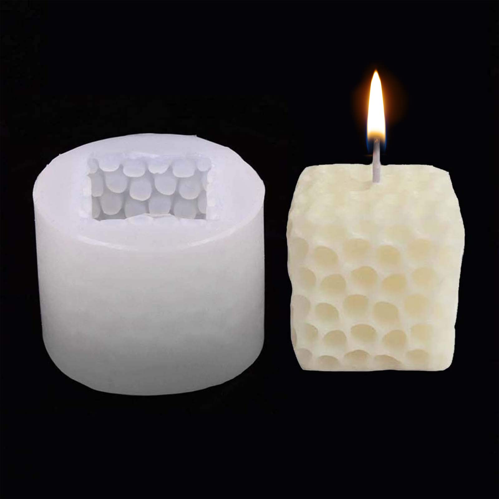Lerodite Silicone Candle Mold Set - Cube Honeycomb Shape for DIY Candle Making, Resin Art, and Home Decor | Perfect for Soy Wax Candles, Aromatherapy, and Craft Projects