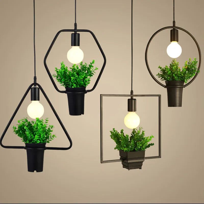 Modern Atmosphere Plant Hanging Light Pendant - Indoor Boho Decor for Living Room, Bedroom, Balcony | Perfect for Home, Cafe, Office Decoration