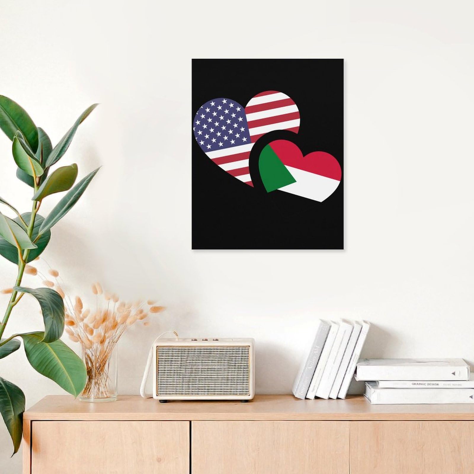American Flag Canvas Wall Art - 16x20 Inch (40x50cm) Patriotic Home Decor with Wooden Frame - Perfect for Living Room, Bedroom, Office & Gift Giving
