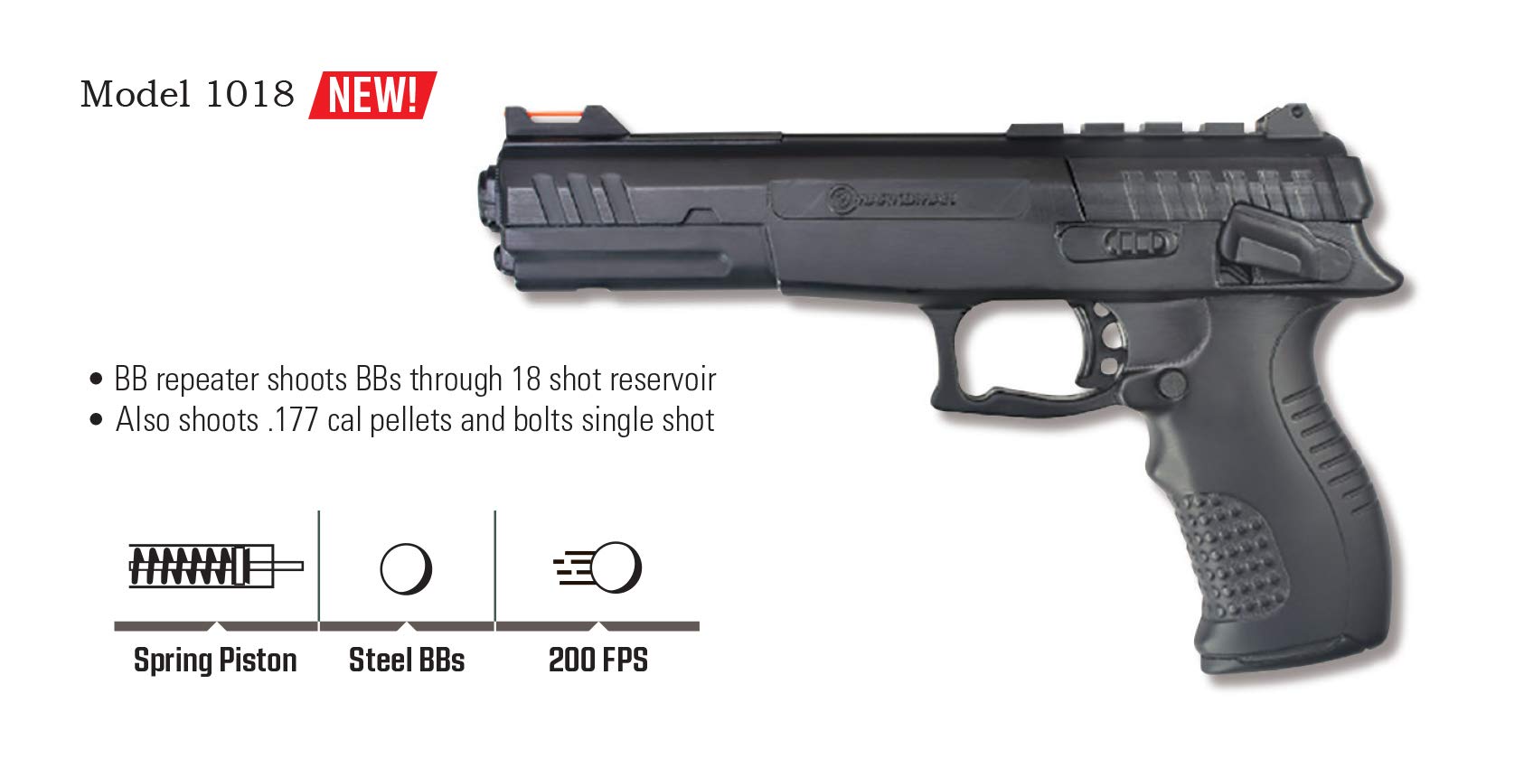 Marksman 1018 Air Pistol - High Power CO2 BB Gun for Target Shooting & Plinking | Perfect for Backyard Practice, Outdoor Training & Survival Skills Development