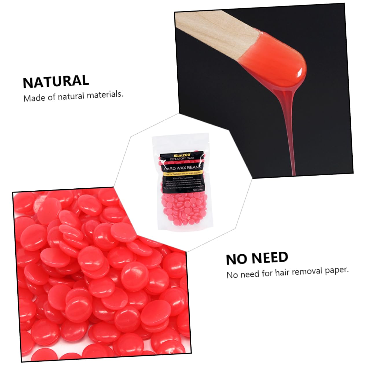 GLEAVI 2-Pack Hard Wax Beans & Wax Warmer Kit - Professional Hair Removal Wax for Face, Legs, Bikini & Body - Includes Waxing Strips & Double Wax Warmer Machine - Perfect for Salon, Spa & At-Home Use (Red)