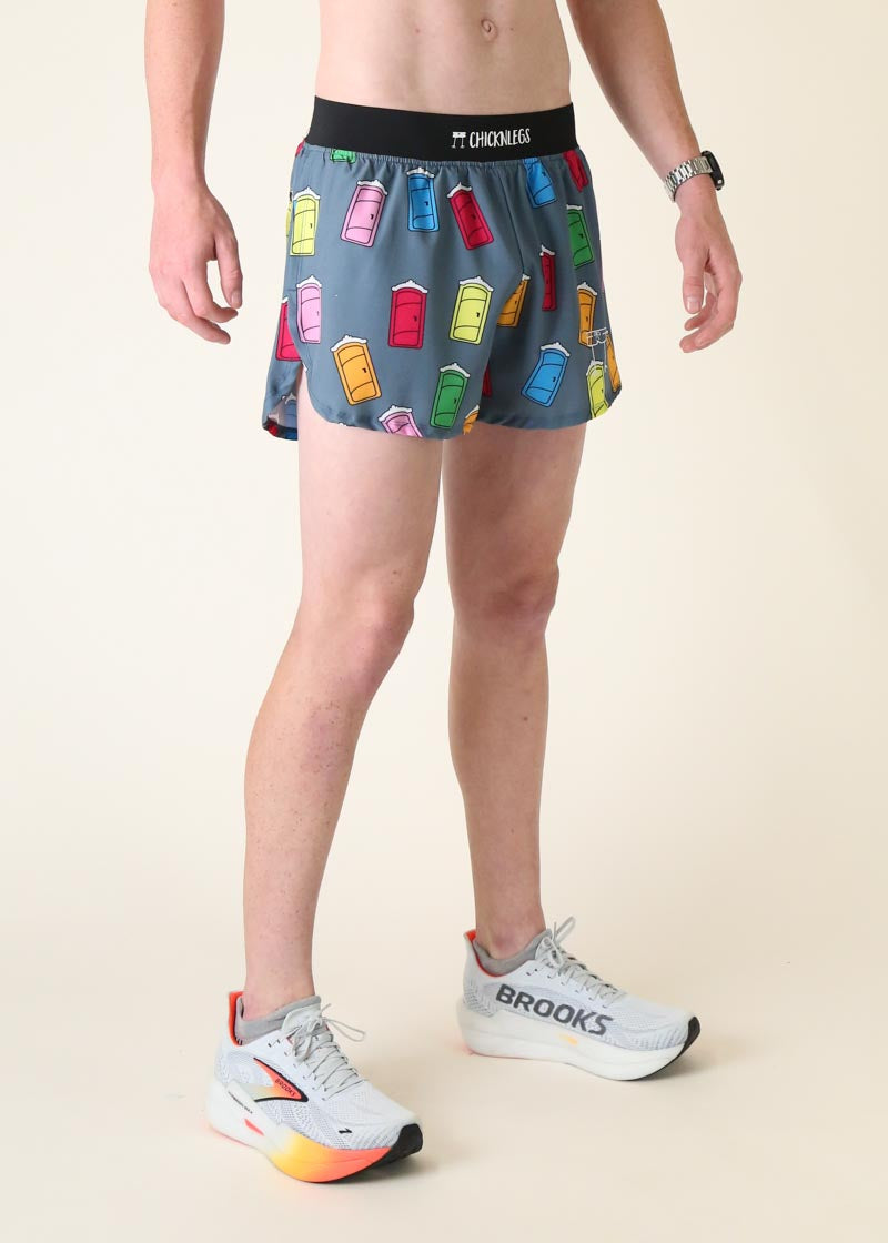 **Men's 4-Inch Split Running Shorts - Lightweight Quick-Dry Athletic Shorts for Gym, Workout & Outdoor Activities**
