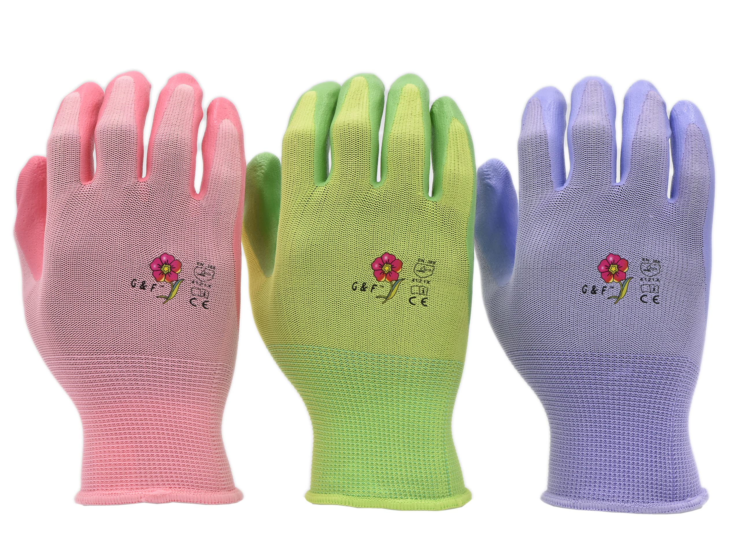 12 Pairs Women's Gardening Gloves with Micro Foam Coating - Breathable Textured Grip Work Gloves for Weeding, Digging, Raking & Pruning - Medium Size - Perfect for Outdoor Gardening, Landscaping and Yard Work