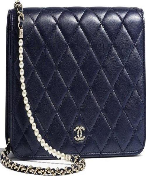 Chanel Wallet On Chain WOC - Quilted Lambskin Crossbody Bag in Dark Blue with Silver Hardware | Perfect for Evening Events & Daily Use