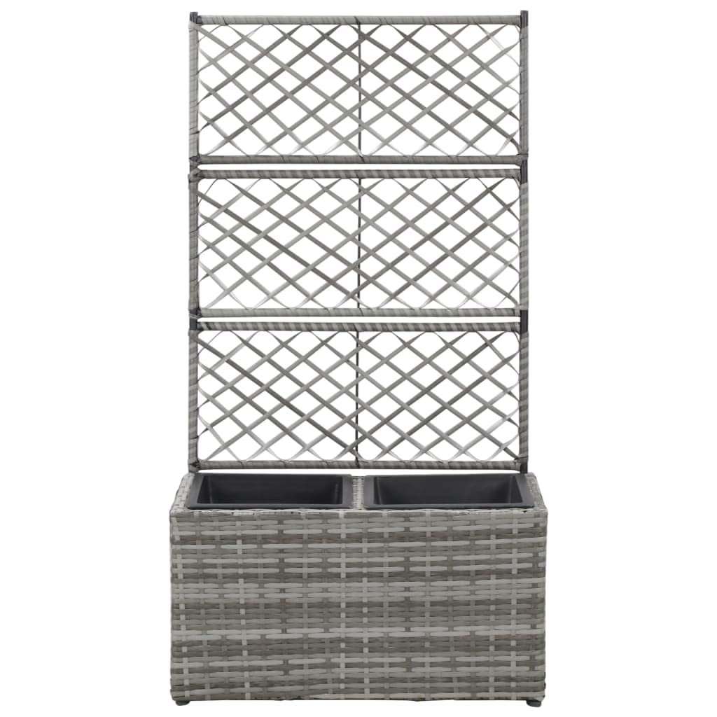 CHARMMA Trellis Raised Garden Bed with 2 Plant Pots 22.8