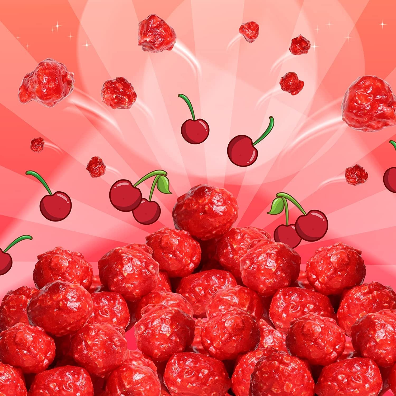 Delicious Red Cherry Flavored Gourmet Popcorn - Sweet & Tangy Snack for Movie Nights, Parties & Gifts