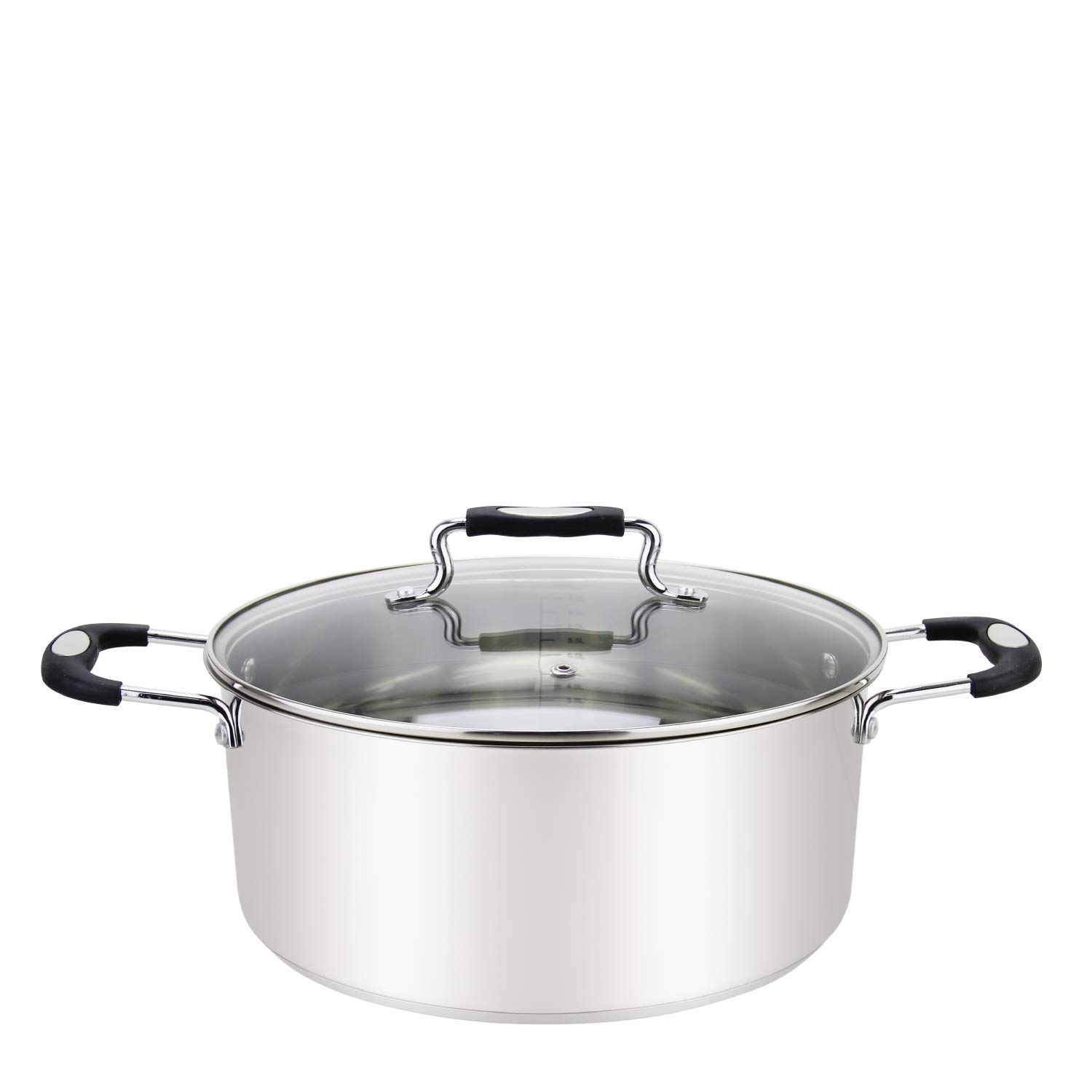 Premium 8.4 Quart Stainless Steel Dutch Oven - Induction Compatible Casserole Pot for Soup, Pasta, Braising & Slow Cooking - Mirror Finish Urban Collection - Perfect for Family Dinners & Camping Meals