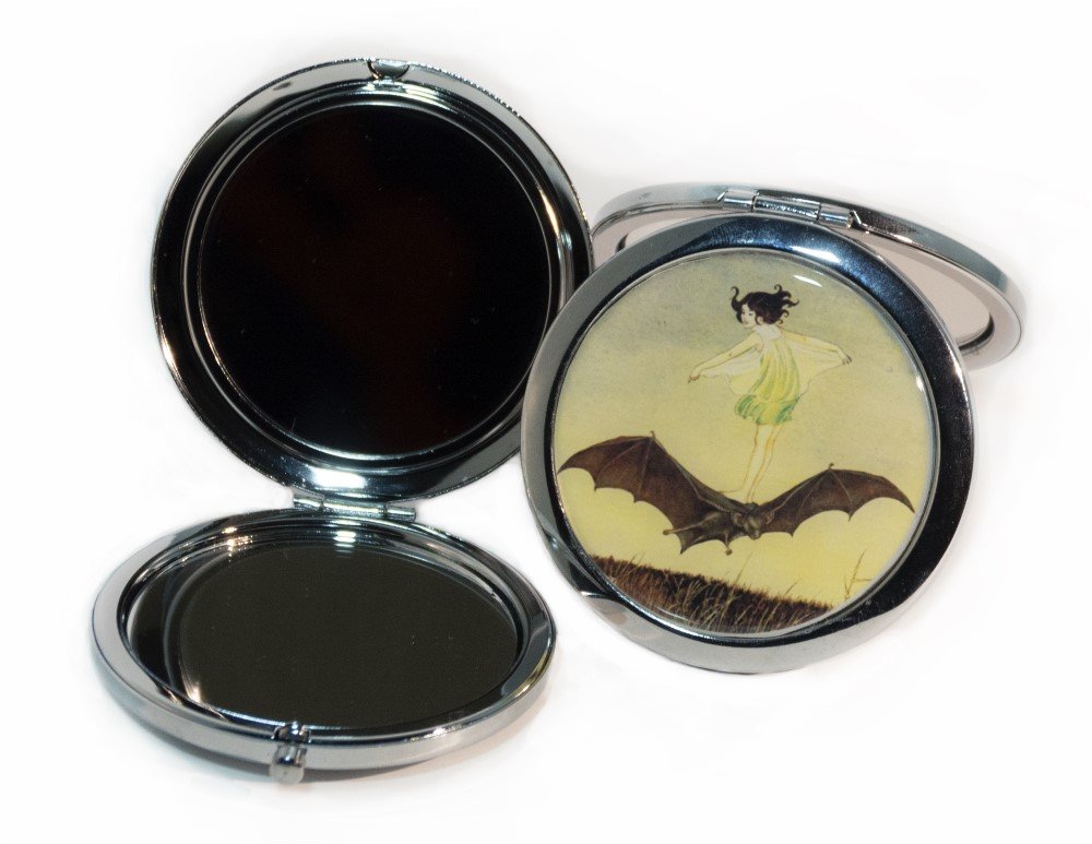 Trippy Shiva Compact Mirror - Psychedelic Hindu God Design - Portable Pocket Mirror for Makeup, Festivals, and Travel Accessories - Perfect for Raves, Cosplay, and Spiritual Gifts