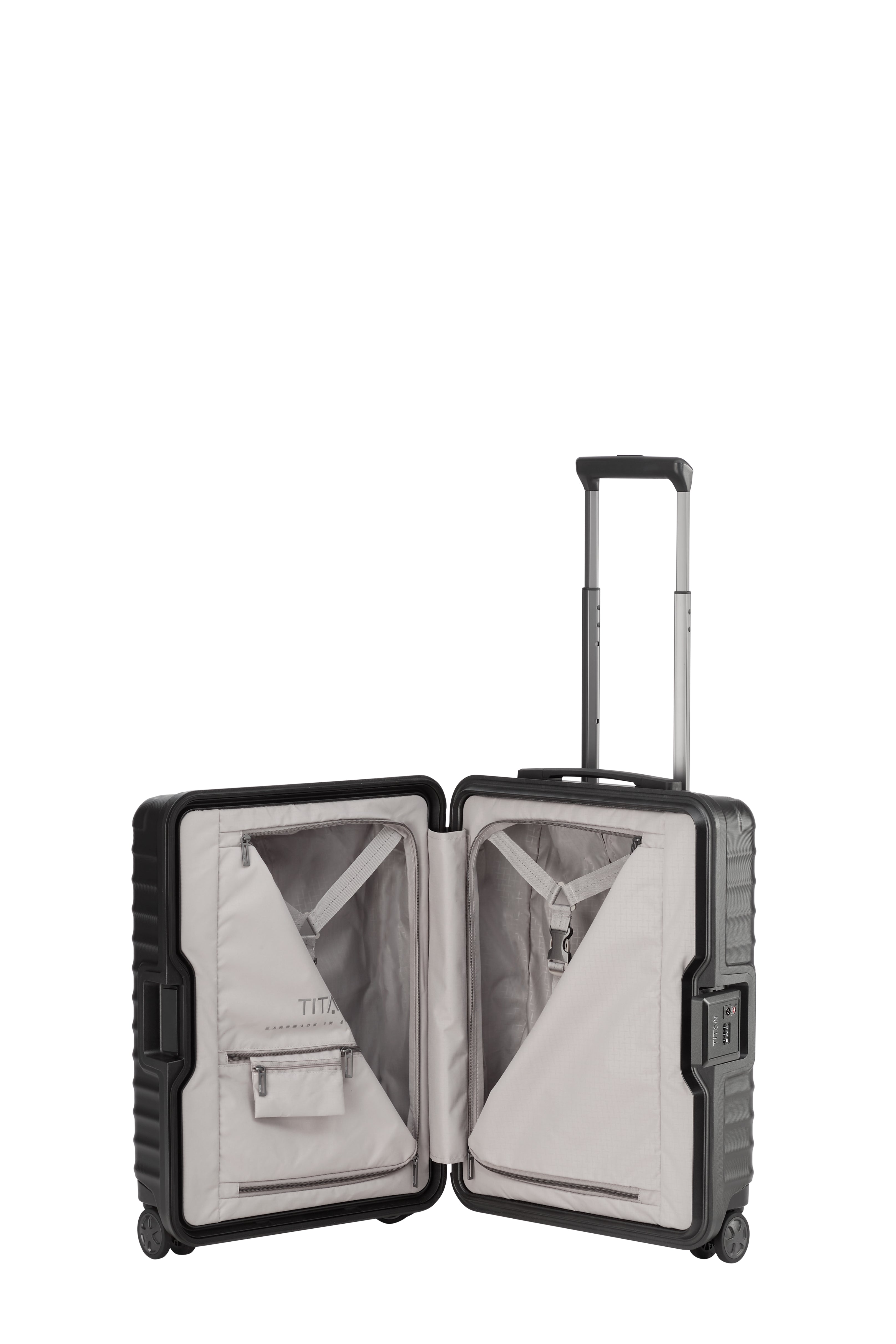 Titan LITRON Frame Trolley S Carry On Luggage - Lightweight Durable Spinner Suitcase for Air Travel, Business Trips & Weekend Getaways | Perfect Cabin Baggage with Smooth 360° Wheels & TSA Lock