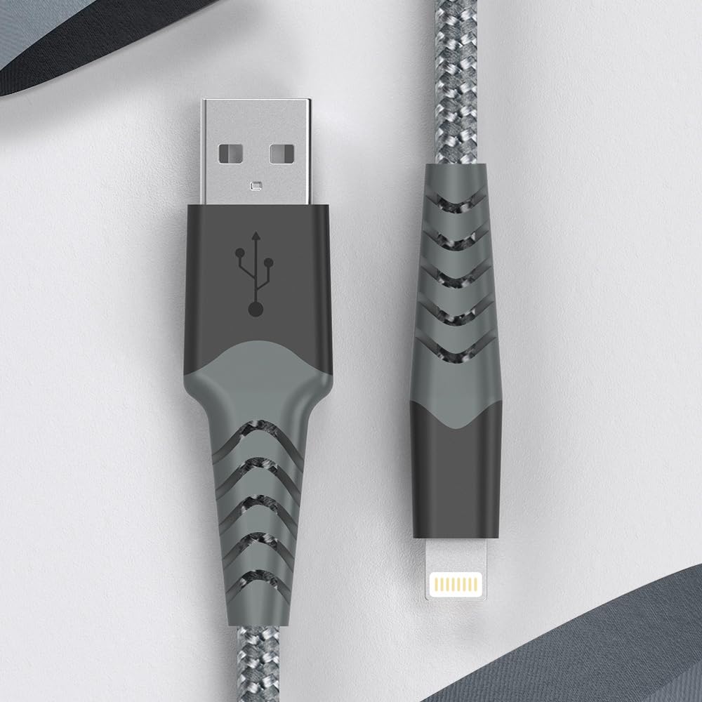 3-Pack MFi Certified Lightning Cable 3FT - Fast Charging USB to Lightning Cable for iPhone 14/13/12/11/X/8/7 - Durable Nylon Braided Charger Cord for Home, Office & Travel