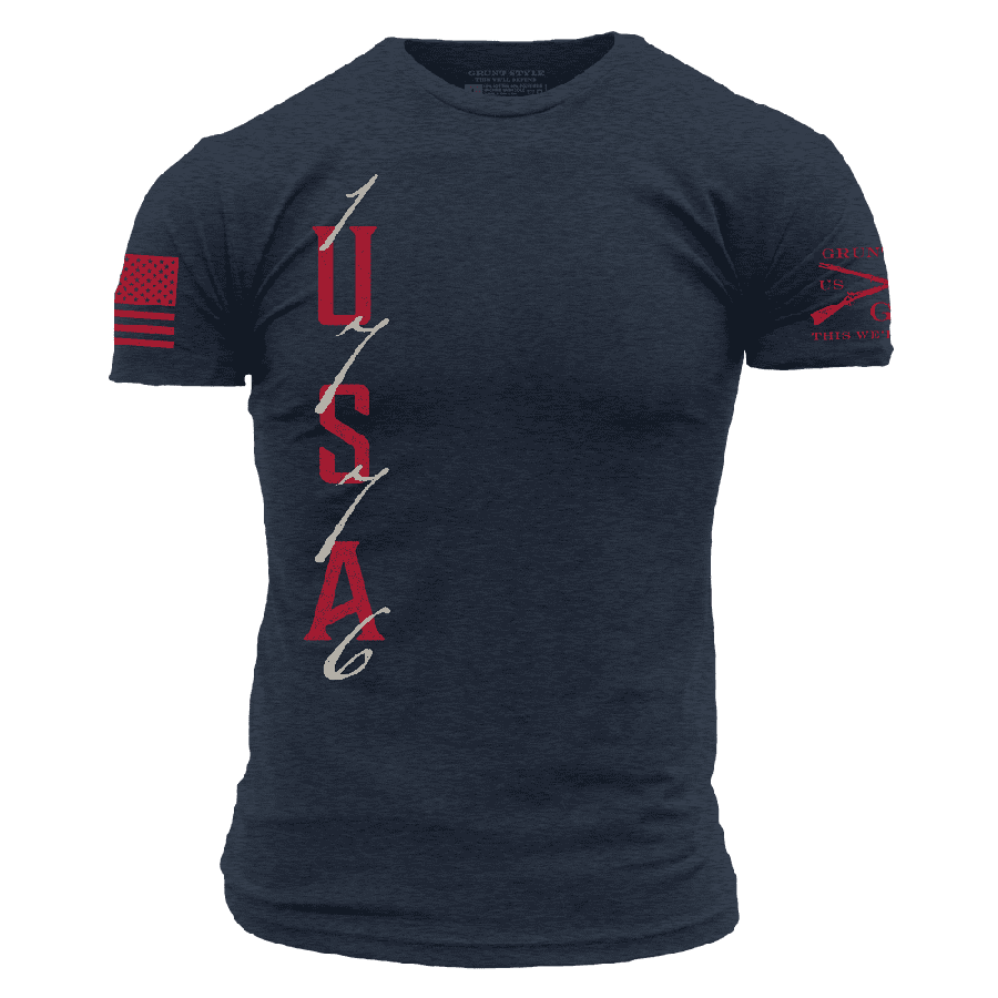1776 Patriotic USA Flag T-Shirt - Midnight Navy - Perfect for 4th of July & Independence Day Celebrations