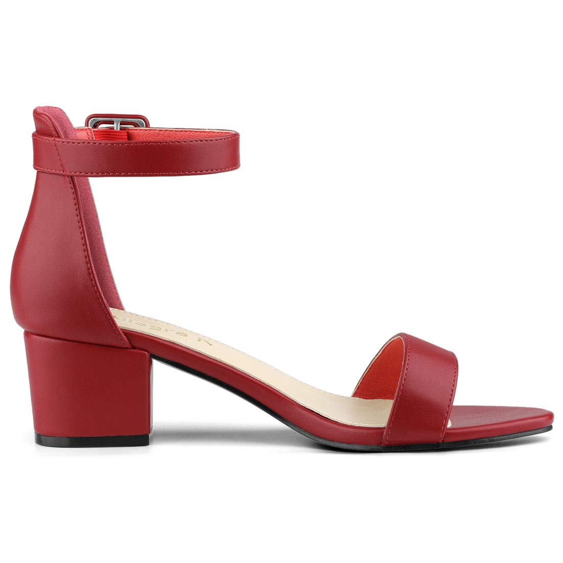 Allegra K Women's Block Low Heel Ankle Strap Sandals - Comfortable Summer Dress Shoes for Weddings, Parties & Casual Outings
