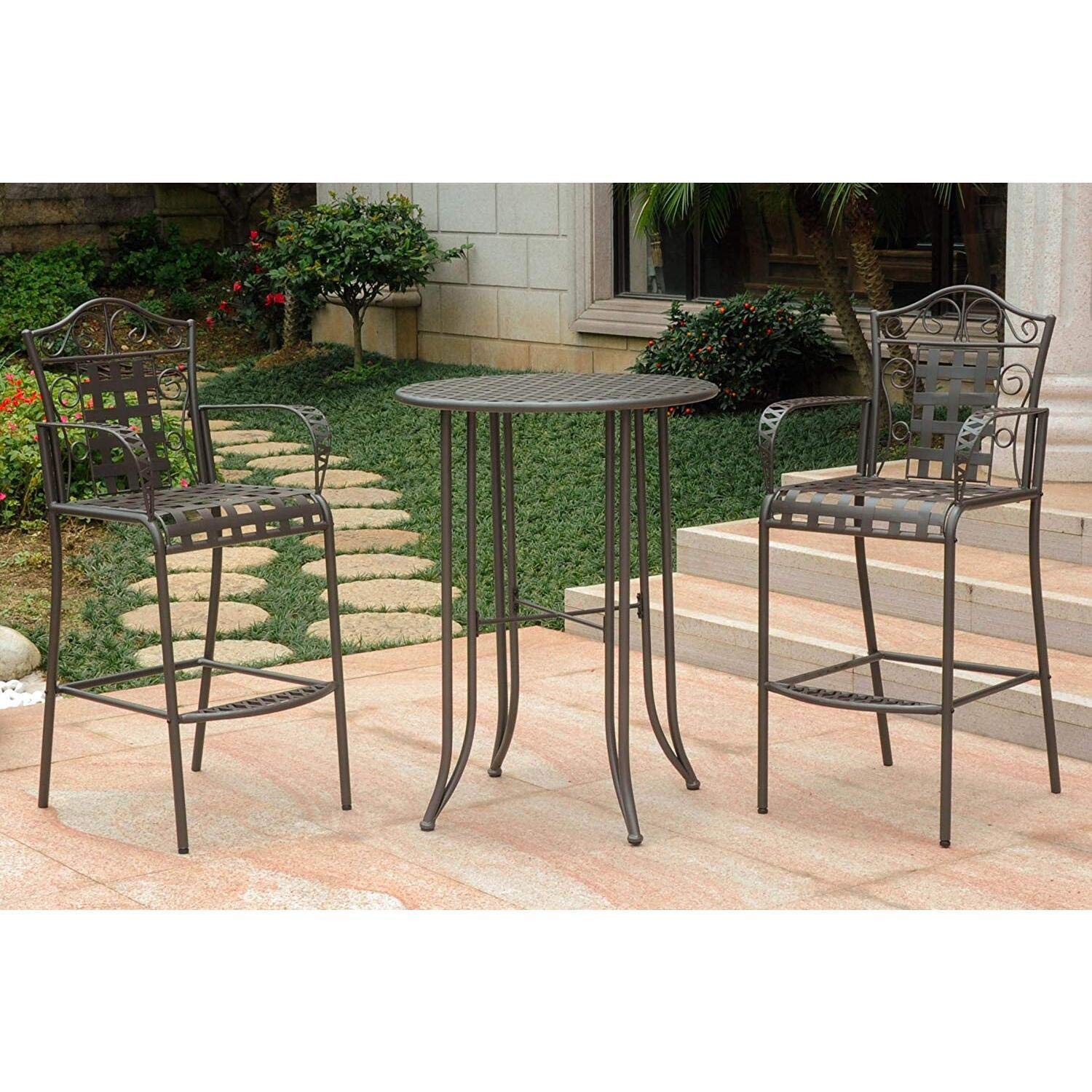 Vintage Iron Bistro Bar Stool - Rustic Industrial Pub Stool for Kitchen, Bar & Restaurant - Heavy Duty Metal Bar Stool with Backrest - Perfect for Home Decor, Cafes & Outdoor Patio Use