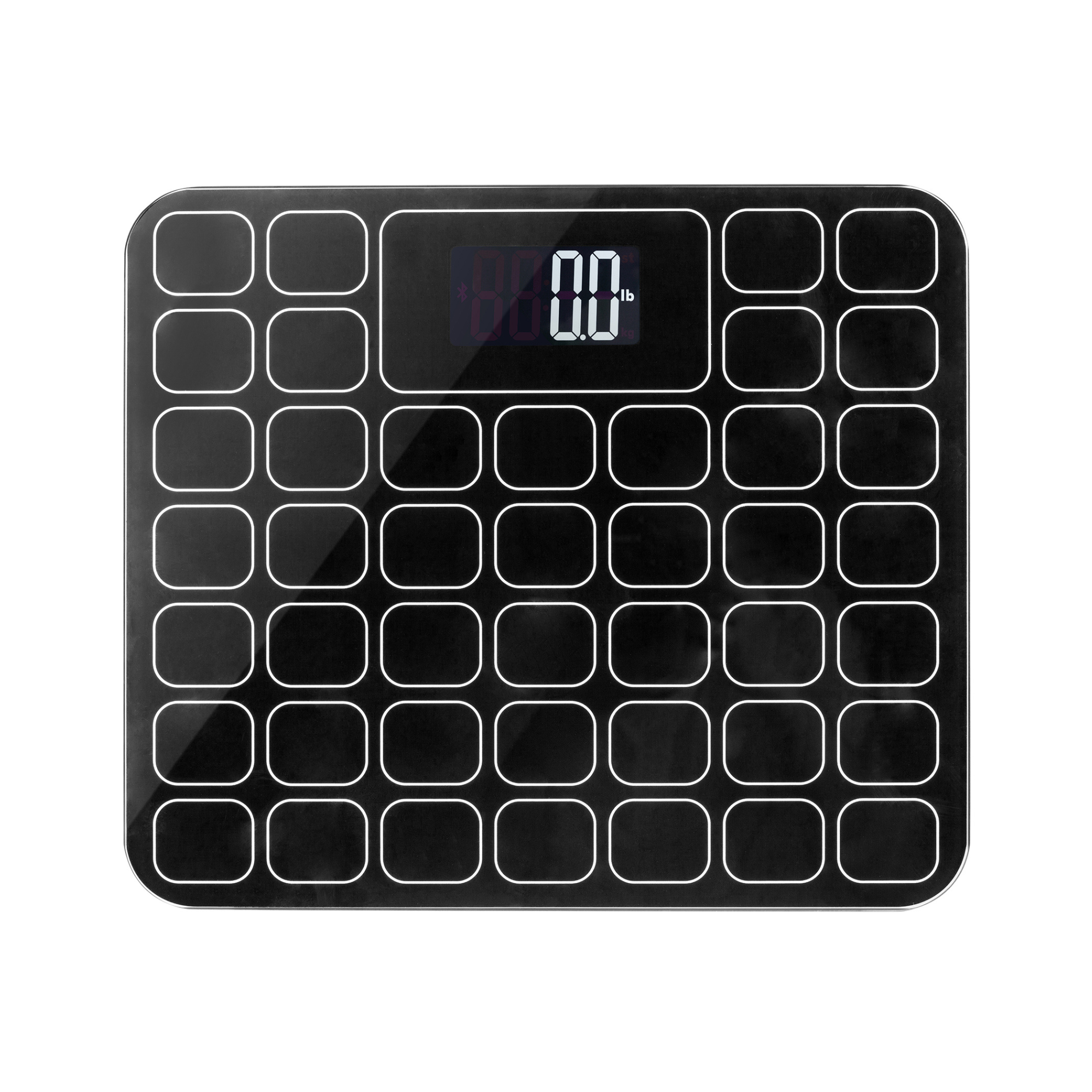Smart Digital Bathroom Scale - Ultra Thin 400lbs Capacity Body Weight Scale with Auto Step-On Technology & Large LCD Display - Perfect for Home Gym, Fitness Tracking, and Health Monitoring (Black Grid)