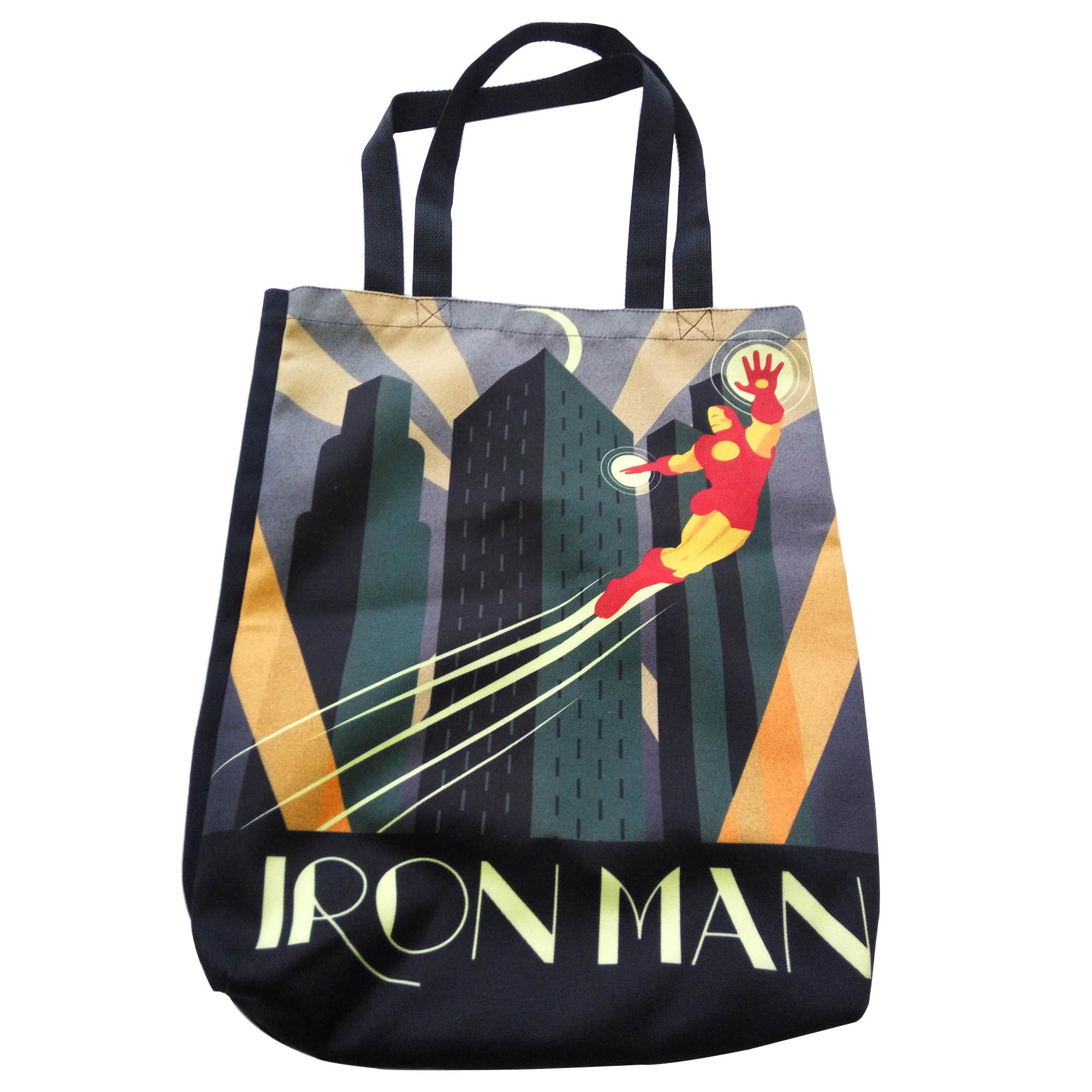 BB Designs Iron Man Superhero Canvas Tote Bag - Durable & Stylish Marvel Comics Gift for Fans - Perfect for Shopping, Beach, Work & School