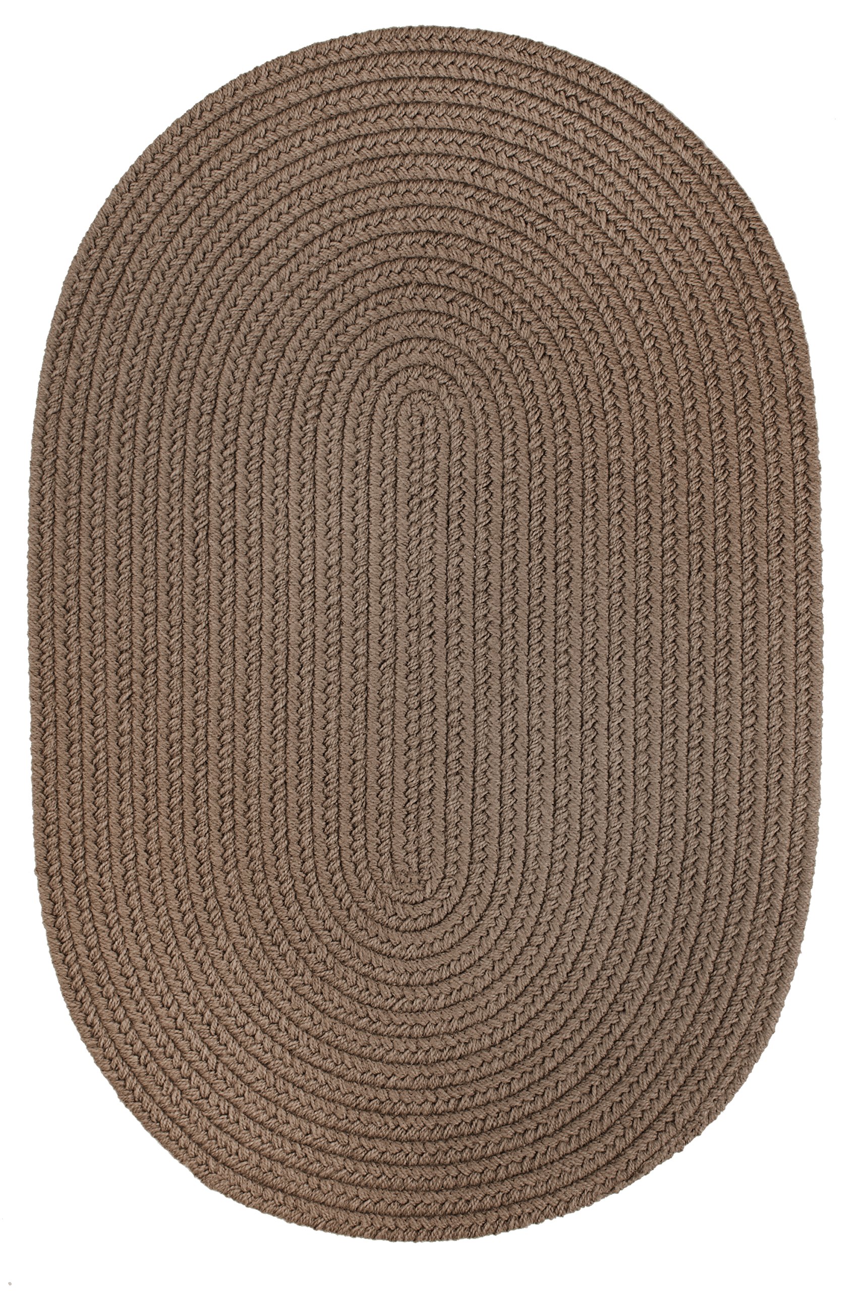 Rhody Rug Solid Poly S037 Moonstone 2' x 6' Oval Braided Runner - Non-Slip Area Rug for Hallway, Living Room & Bedroom | Easy Care Washable Floor Mat | Durable USA-Made Home Decor for High Traffic Areas | Perfect for Entryways, Dining Rooms & Cozy Spaces