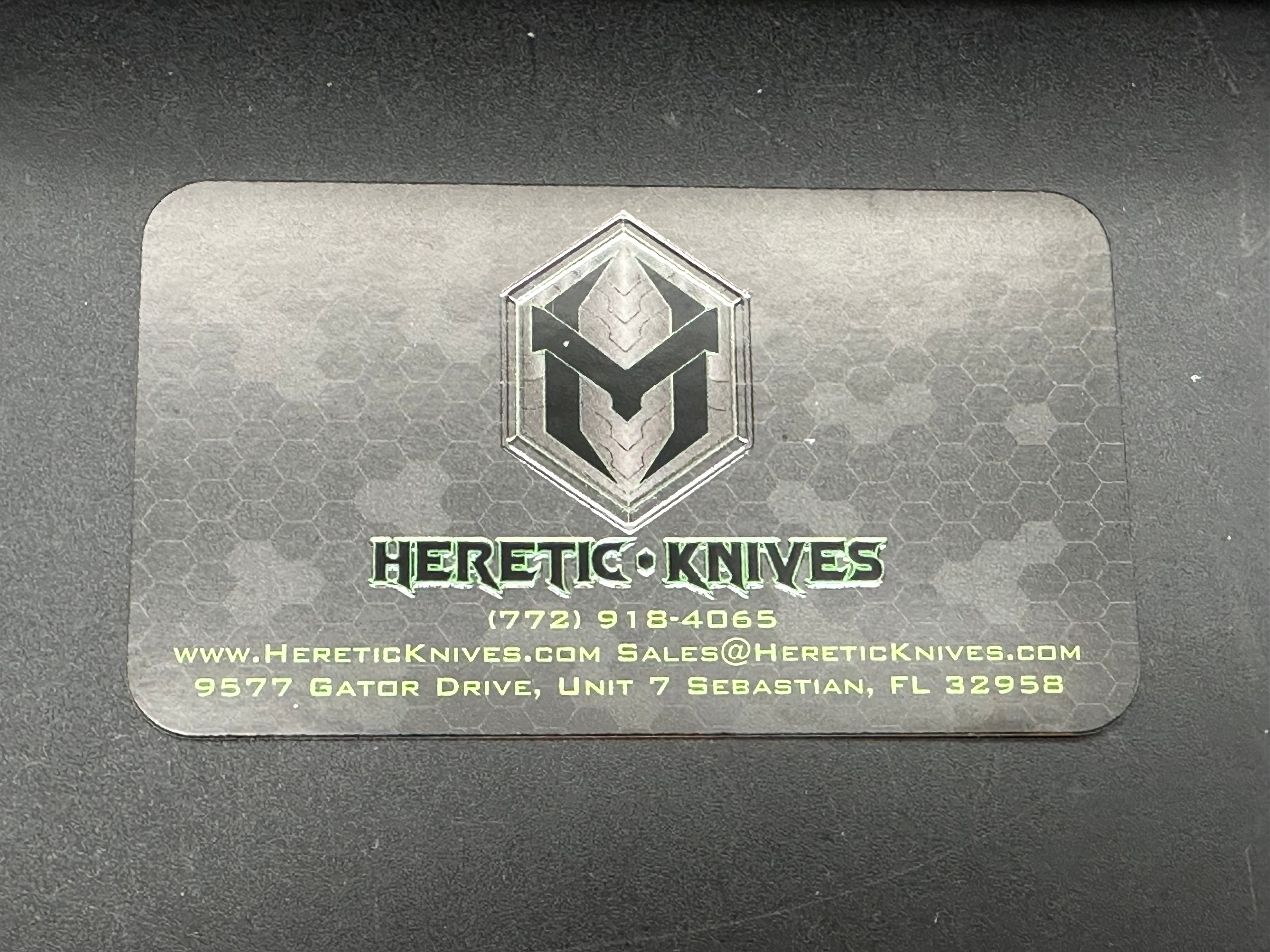 Heretic Medusa Battleworn Bronze Tanto Knife - Flamed Titanium Handle with 3 Bronze Accents | Tactical EDC, Outdoor Survival, and Collector's Item