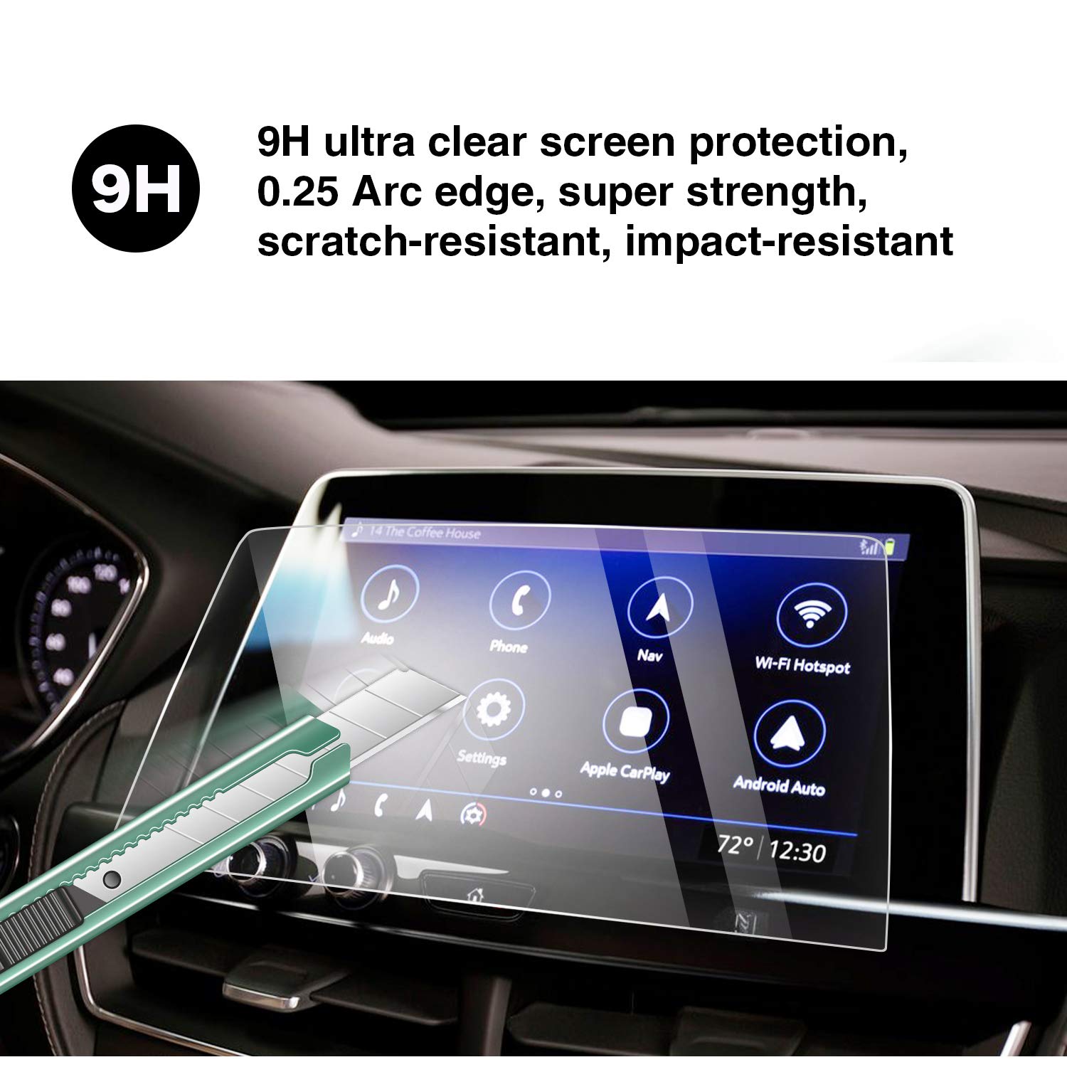 2020 Cadillac CT5 Tempered Glass Touch Screen Protector - Anti-Scratch HD Clear Navigation Screen Cover for Cadillac CT5 | Perfect for Daily Driving & Road Trips