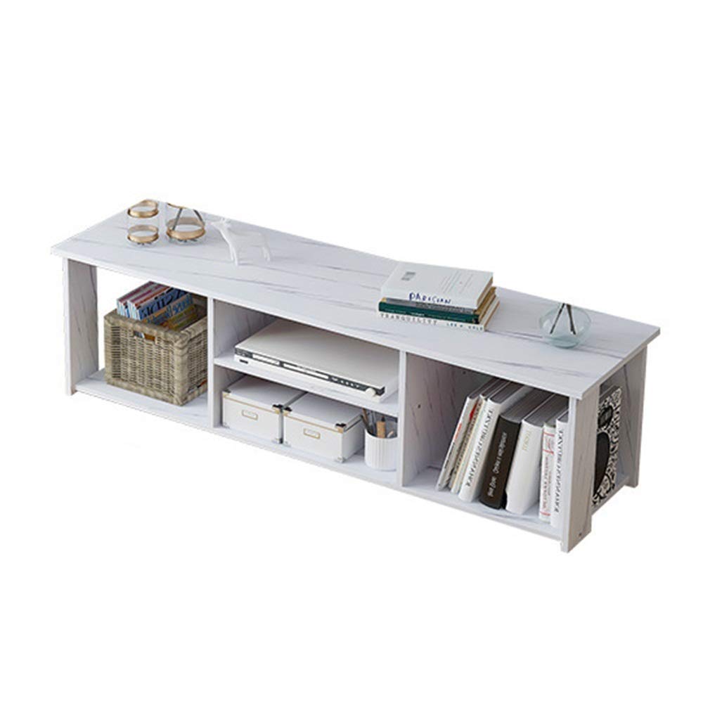 Modern White TV Stand Entertainment Center - 120x30x41cm TV Cabinet for Living Room, Bedroom & Home Theater - Sturdy TV Furniture with Storage Space for Media Devices & Decor