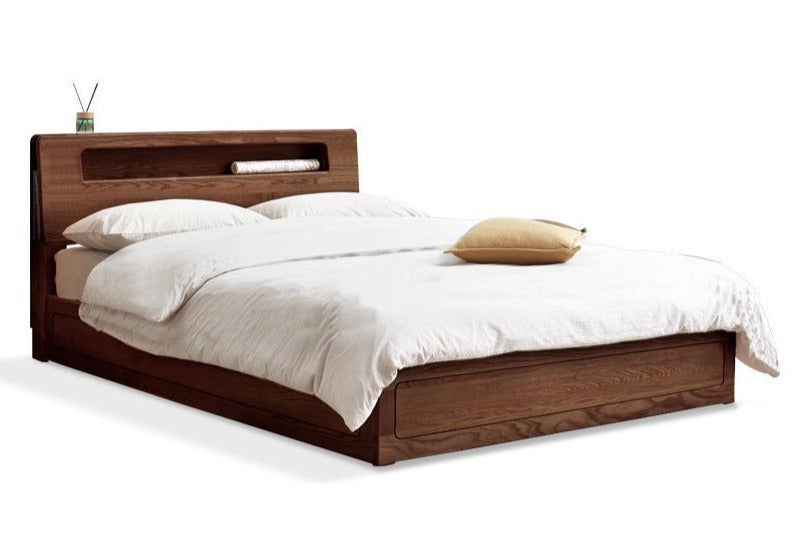Premium Oak Solid Wood Luminous Box Bed - Durable Nightstand with Glow-in-the-Dark Features for Bedroom, Guest Room, and Kids Room Decor