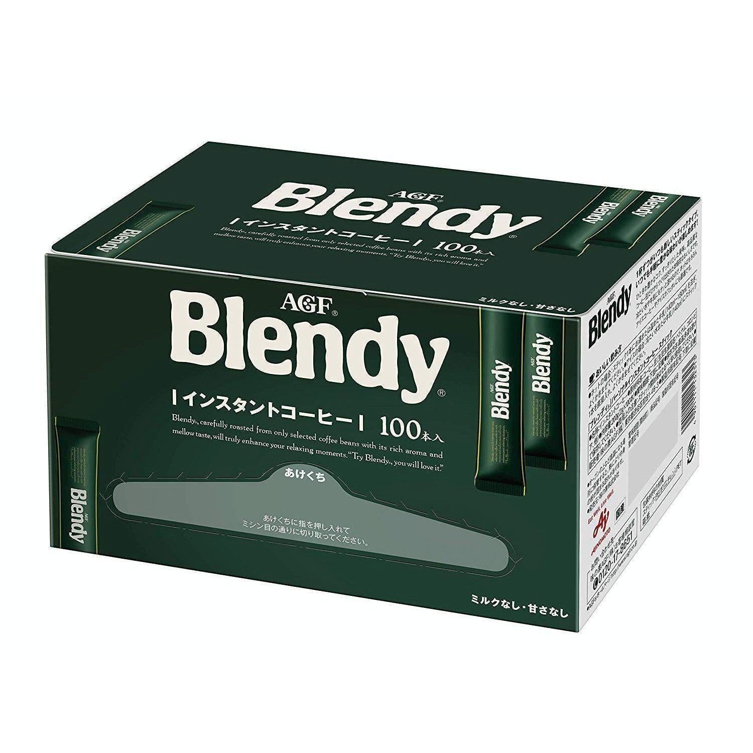 AGF Blendy Stick Instant Coffee Packets - 100 Sticks (1.2g Each) | Premium Japanese Instant Coffee for Home, Office & Travel | Rich & Smooth Flavor | Quick & Easy Brewing