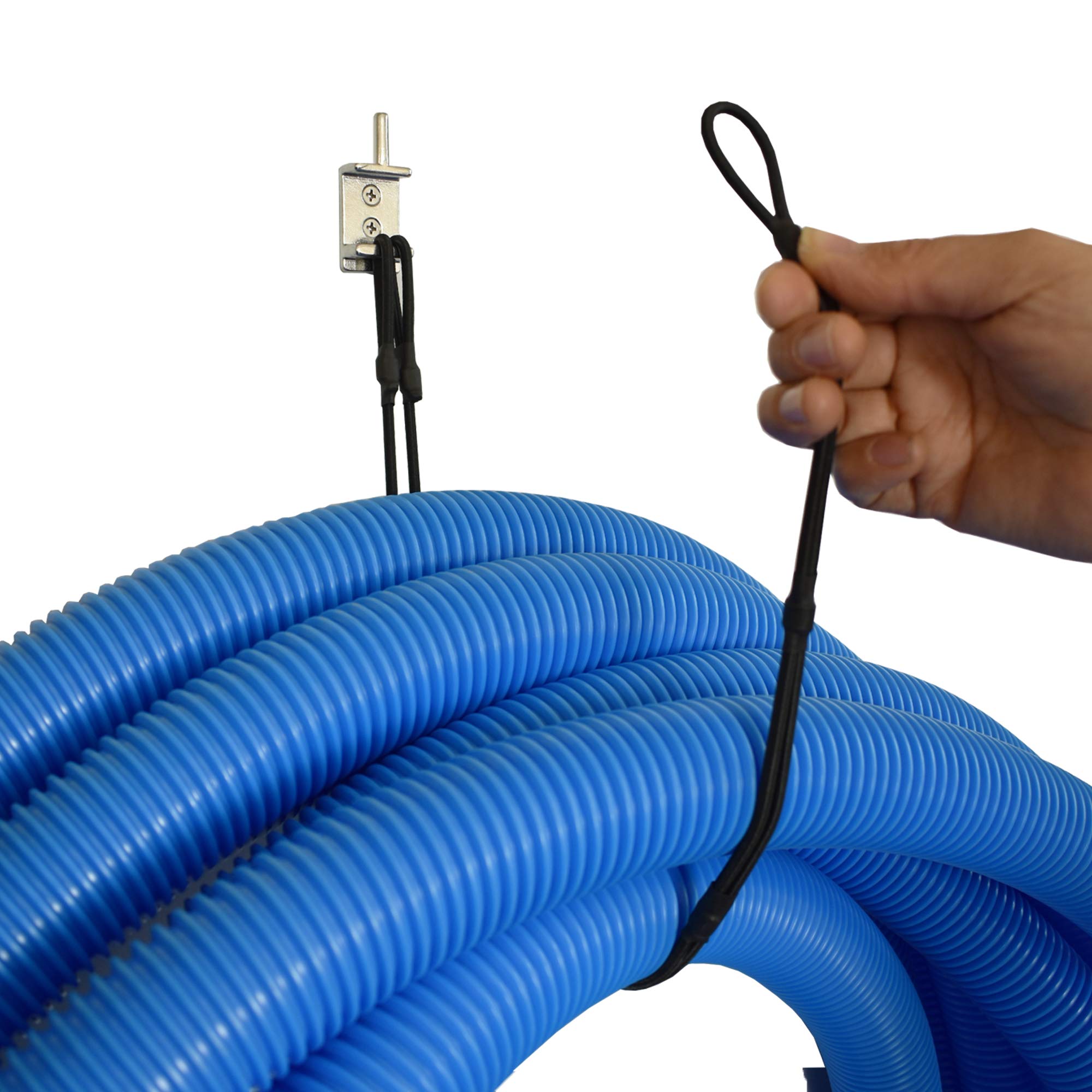YYST Rust-Resistant Stainless Steel Swimming Pool Vacuum Hose Hanger - Heavy Duty 50ft Capacity (2 Pack, No Hose Included) - Perfect for In-Ground & Above Ground Pool Maintenance
