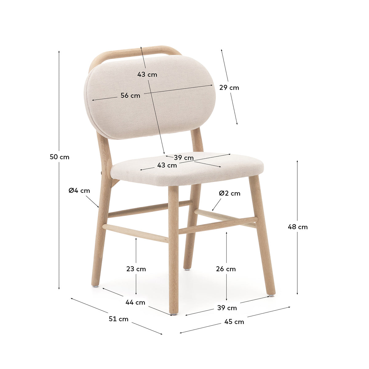 Kave Home Helda Chair - Modern Accent Chair for Living Room, Bedroom & Office - Stylish & Comfortable Seating for Home Decor