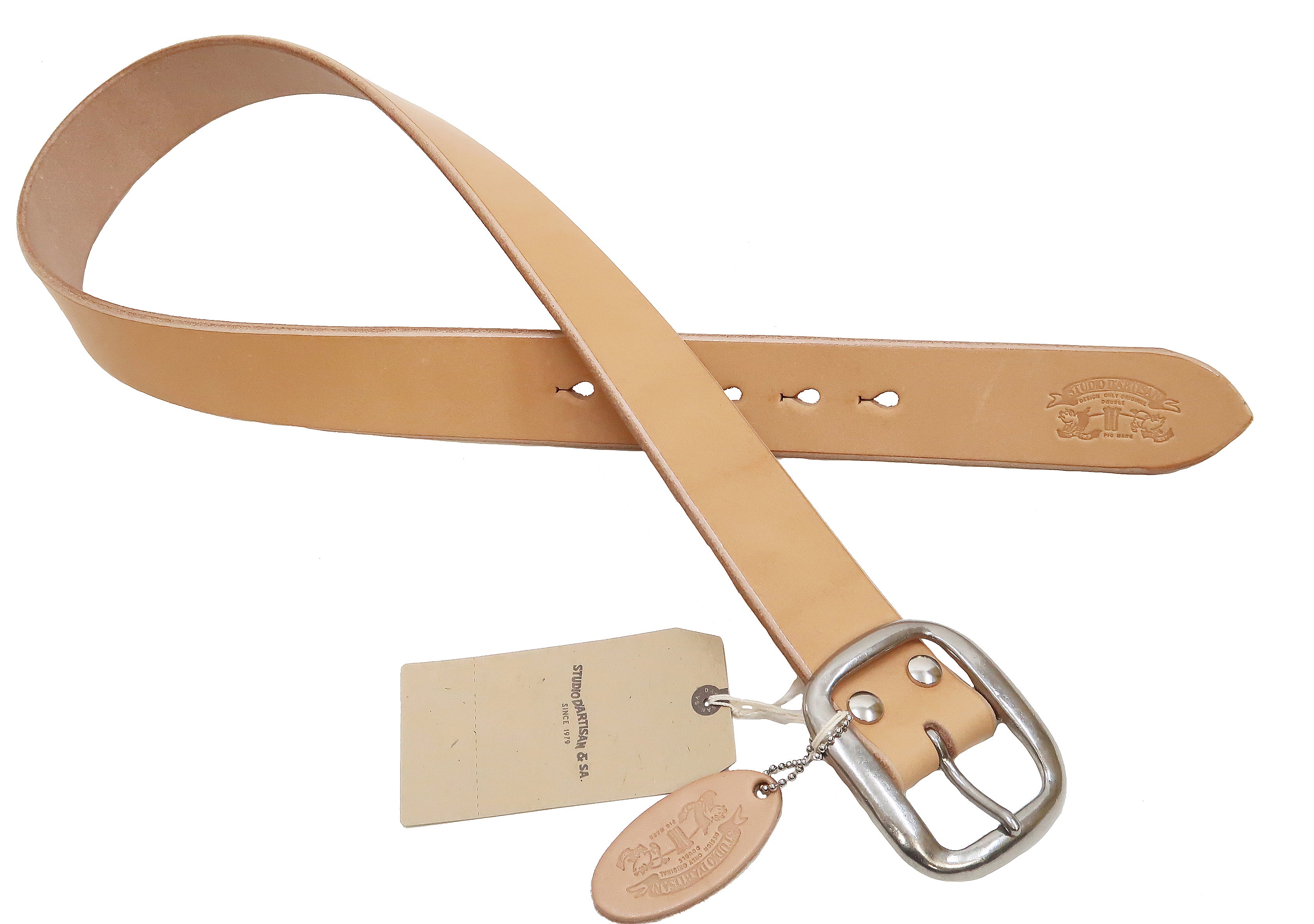 Studio D'artisan Men's Genuine Leather Belt - 38mm Wide, 5mm Thick with Heavy Duty Oval Buckle - Size B81 Natural Tan - Perfect for Casual Wear, Office & Jeans