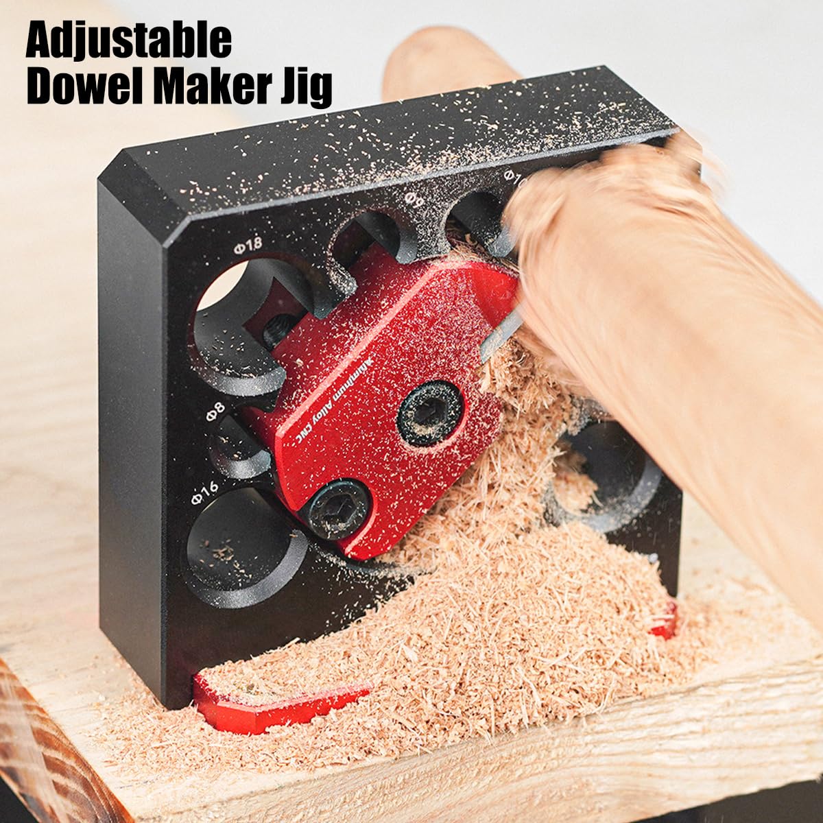 6Pcs Adjustable Dowel Maker Jig Kit - Metric 8mm to 20mm with Carbide Blade for Electric Drill, Woodworking Round Rod Milling Tool | Perfect for DIY Wooden Rods, Sticks & Furniture Making Projects