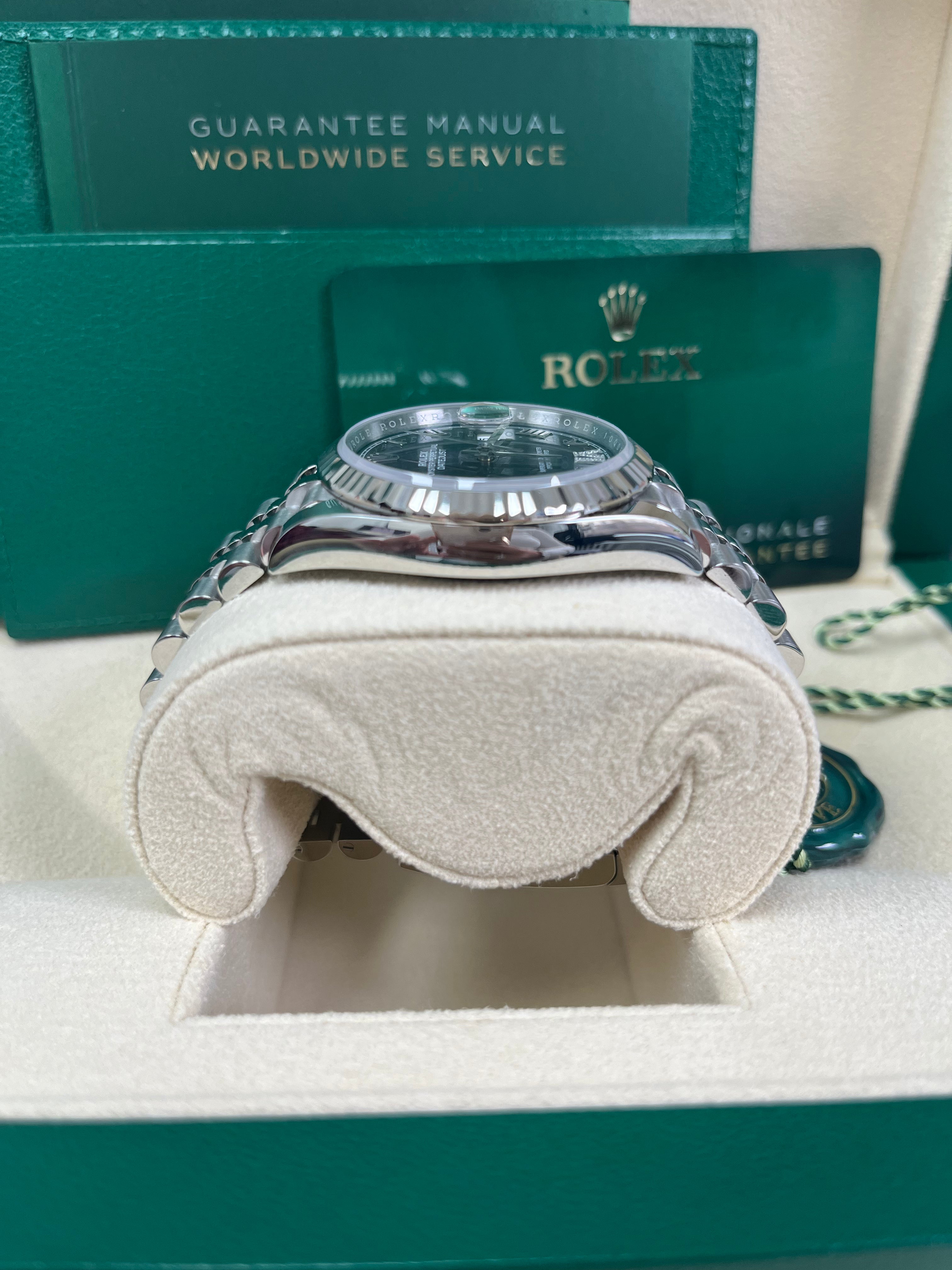 Rolex Datejust 36mm Watch - Fluted Bezel, Aubergine Purple Diamond Dial with Roman VI & IX Markers, Jubilee Bracelet (Ref#126234) - Luxury Dress Watch for Men, Perfect for Business & Formal Occasions