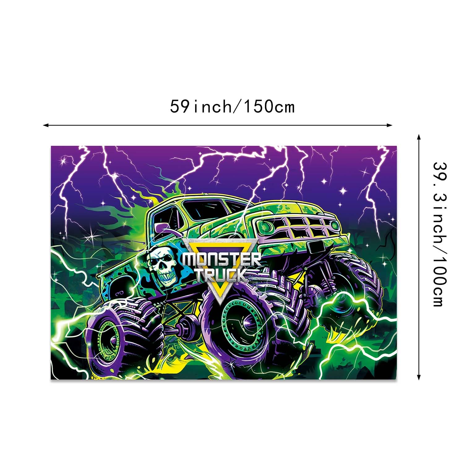 182Pcs Monster Truck Birthday Party Decorations Set - Balloon Arch, Banner, Backdrop, Cake Toppers, Tableware & Tablecloth - Perfect for Kids' Birthday, Baby Shower & Themed Events