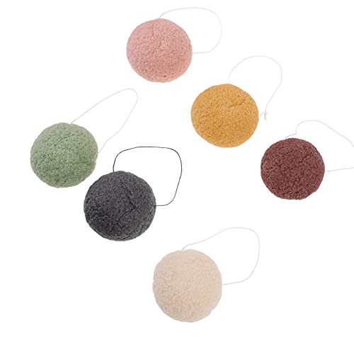 DOITOOL Konjac Facial Sponge 6-Pack - Gentle Exfoliating Face Cleansing Puff for Makeup Removal & Deep Pore Cleaning - Soft Body Scrubber for Sensitive Skin - Perfect for Daily Skincare & Travel Essentials