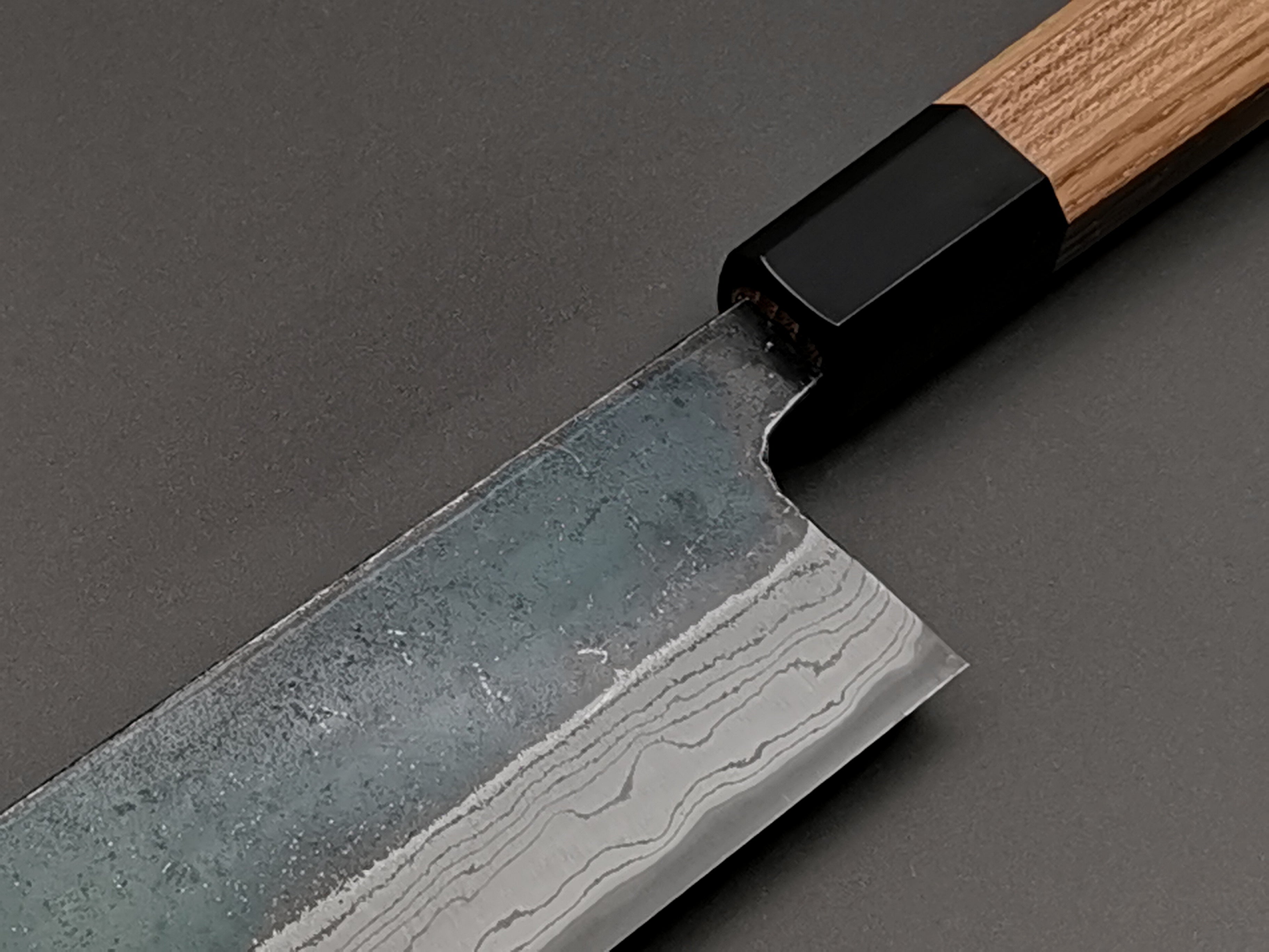 Hatsukokoro Kumokage Blue #2 Nakiri Japanese Vegetable Knife - Premium Carbon Steel Blade for Professional Chefs & Home Cooking, Perfect for Slicing Vegetables & Herbs