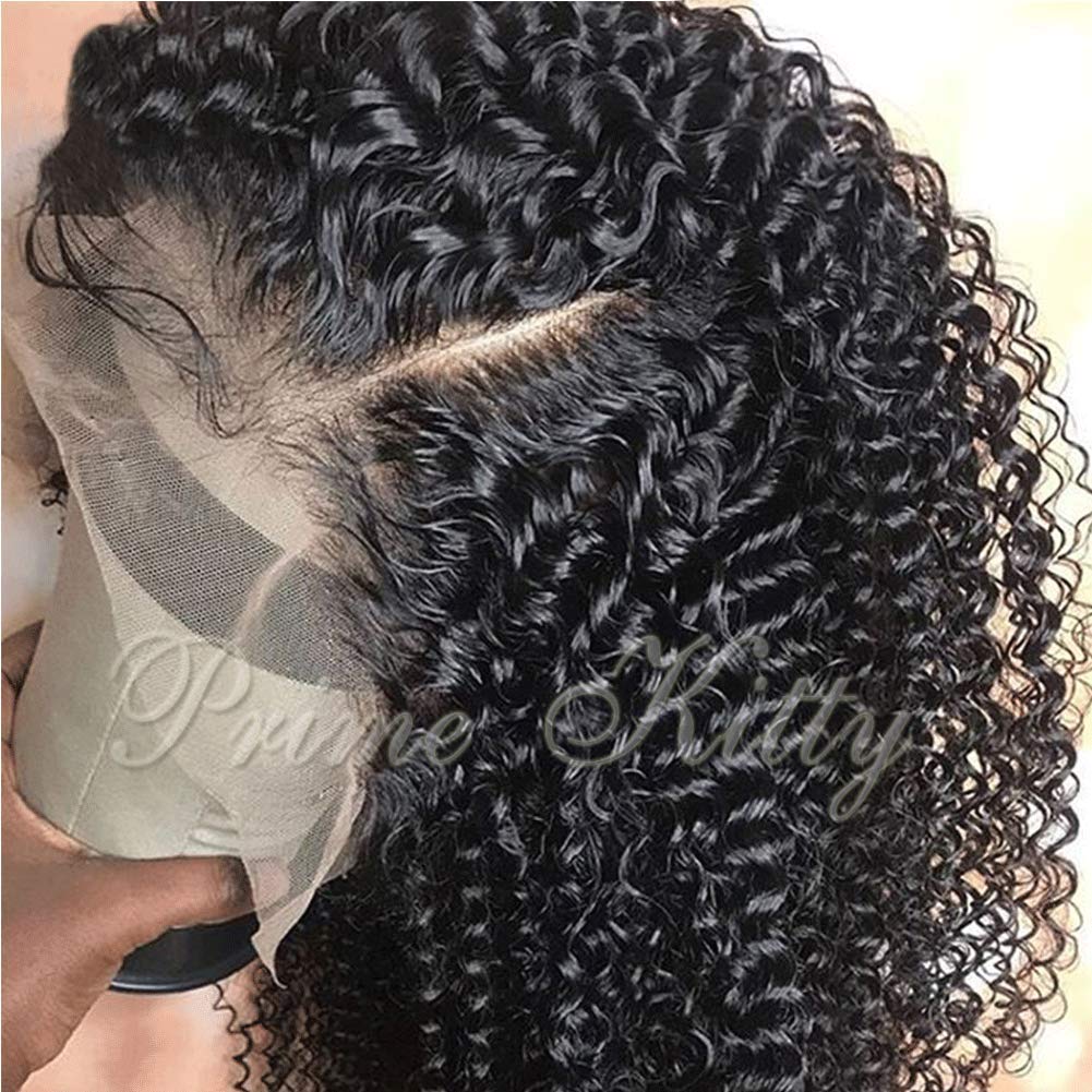 150% Density 9A Remy Brazilian Human Hair Wig for Black Women - Kinky Curly 360 Lace Frontal Wig with Baby Hair & Pre-Plucked Hairline | Deep Curly 12