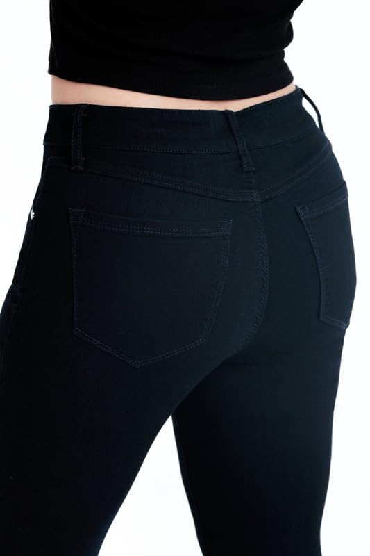 1822 Denim Petite Butter Soft Mid-Rise Ankle Skinny Jeans for Women - Midnight Blue Rinse | Comfortable Stretch Denim Pants for Casual Wear & Office Outfits