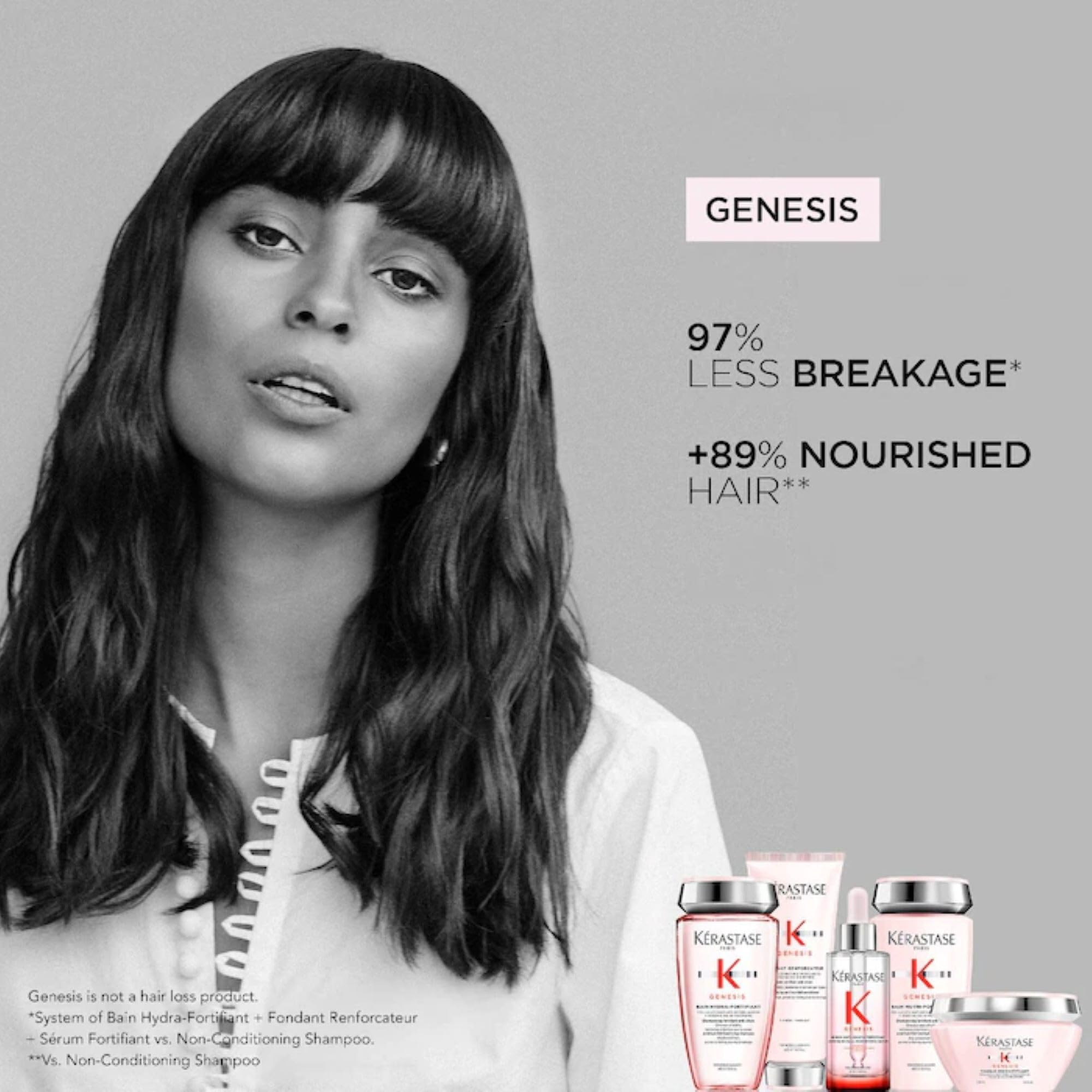 Kerastase Genesis Strengthening Shampoo, Conditioner & Heat Protectant Leave-In Treatment for Weak & Damaged Hair - Hydrates, Adds Shine, Prevents Breakage - Perfect for Daily Hair Care & Heat Styling Protection