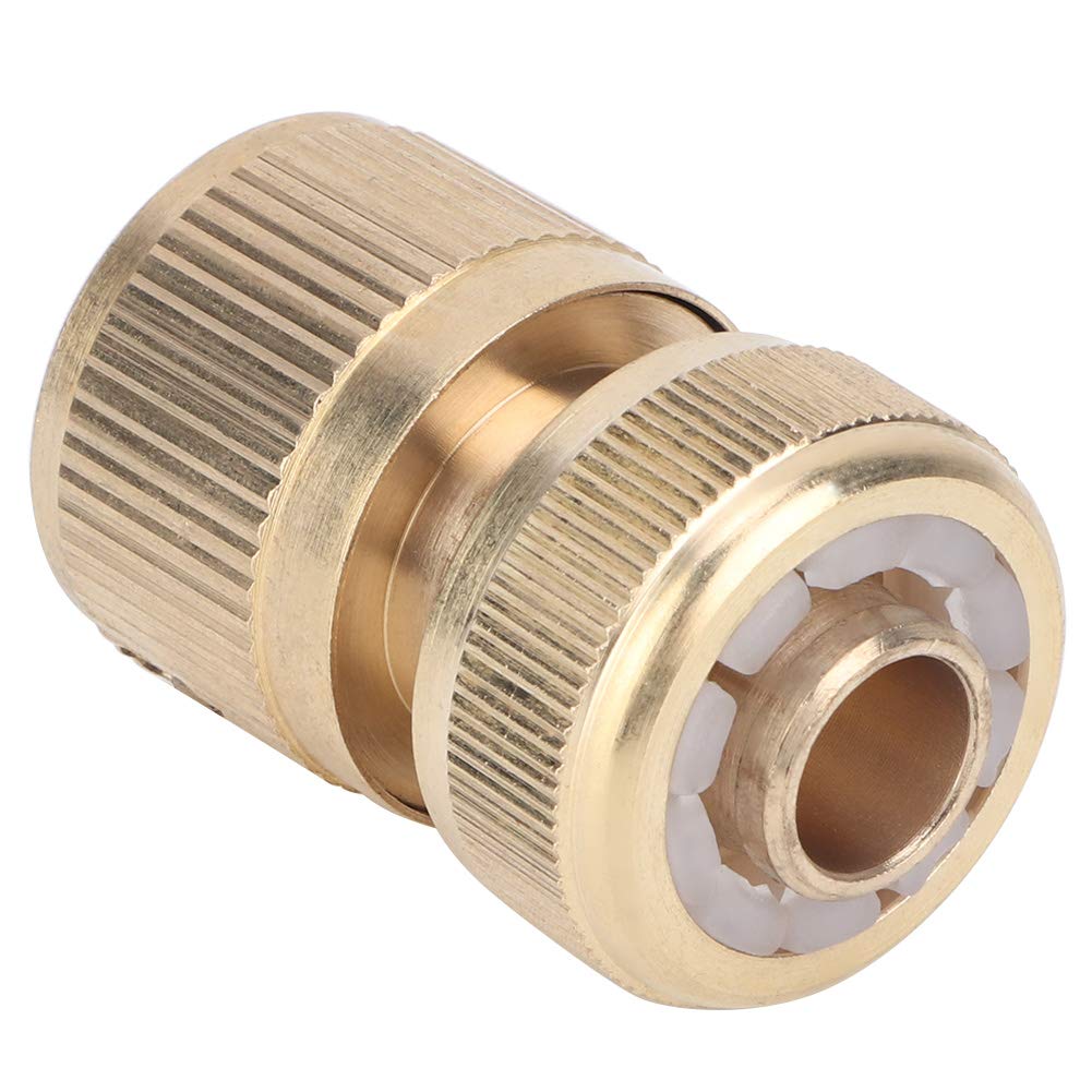 Jopwkuin Brass Water Pipe Connector - Rust Proof Garden Hose Fitting for Outdoor Irrigation, Lawn Sprinklers & Drip Watering Systems