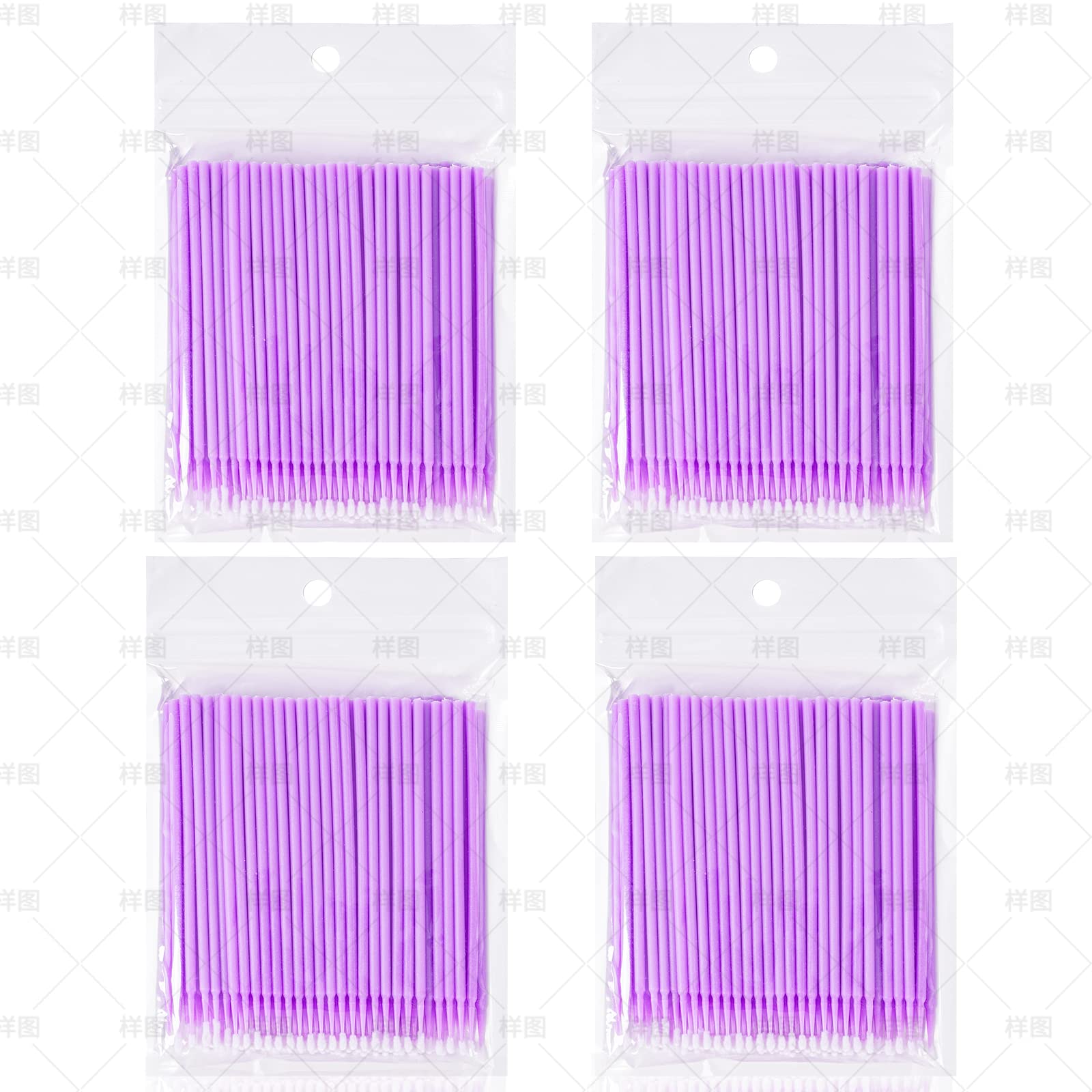 400 PCS Disposable Micro Applicator Brushes - Bendable Ultrafine Mascara Wands for Eyelash Extension, Eyebrow Makeup & Lash Comb (1.5mm Purple) - Perfect for Professional Salons, DIY Beauty & Travel Makeup Kits