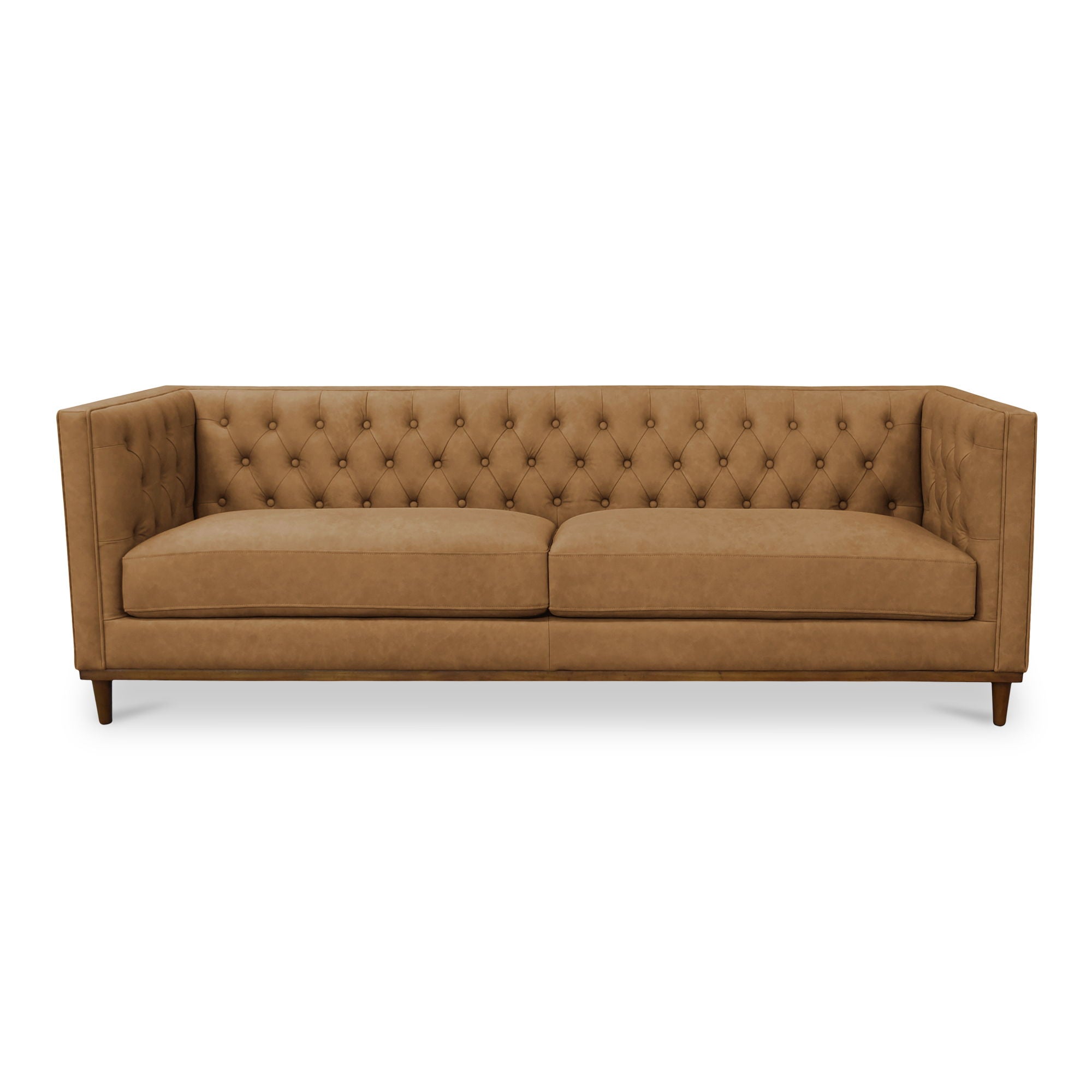 Premium Fielder Genuine Leather Sofa in Tan - Luxurious Comfort for Living Room, Lounge & Office Spaces