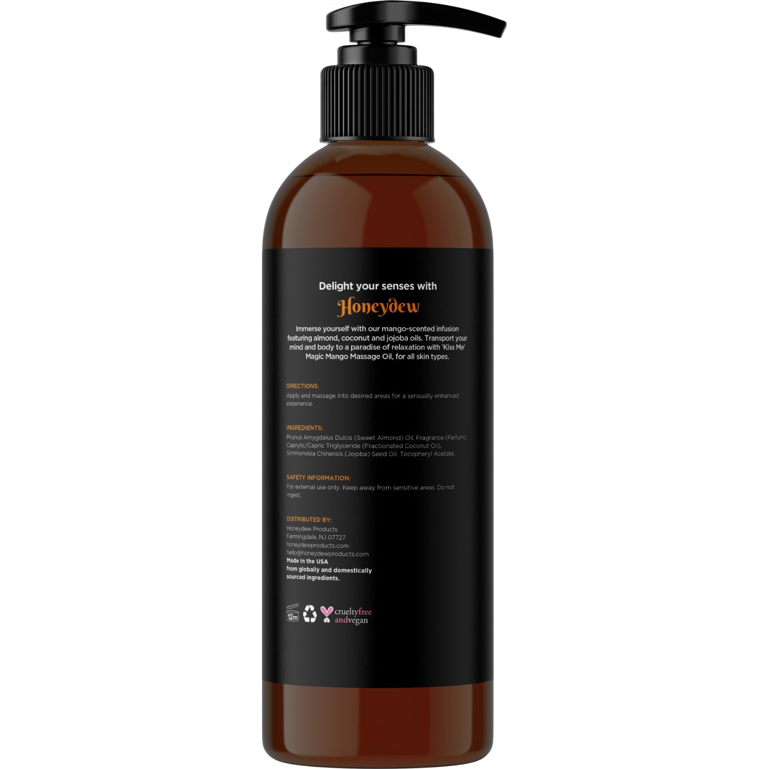 Premium Mango Massage Oil for Relaxation & Aromatherapy - 100% Natural & Hydrating - Perfect for Couples Massage, Spa Days & Stress Relief