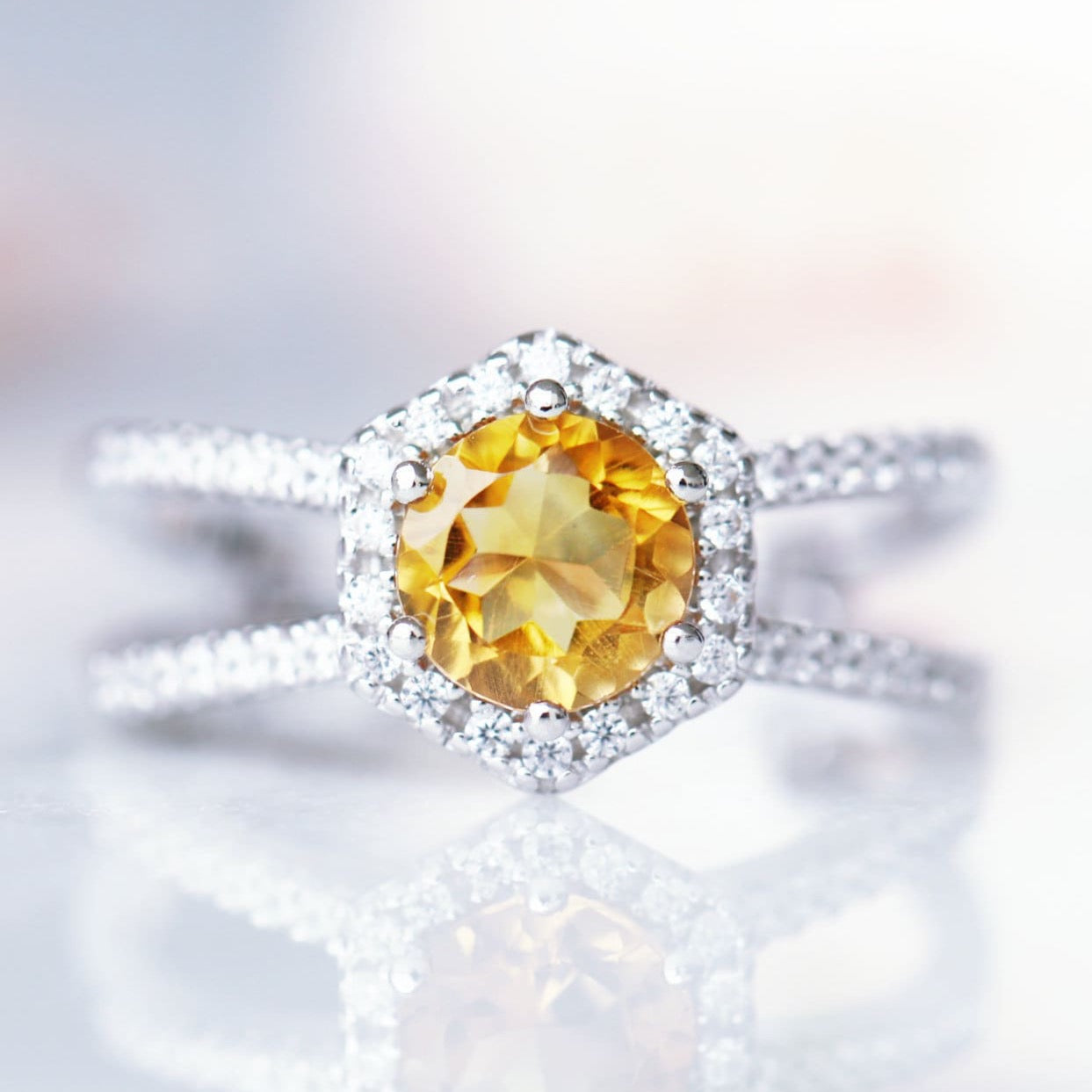 Lyla Citrine Ring - Sterling Silver Jewelry for Women, Elegant Gemstone Ring for Everyday Wear & Special Occasions