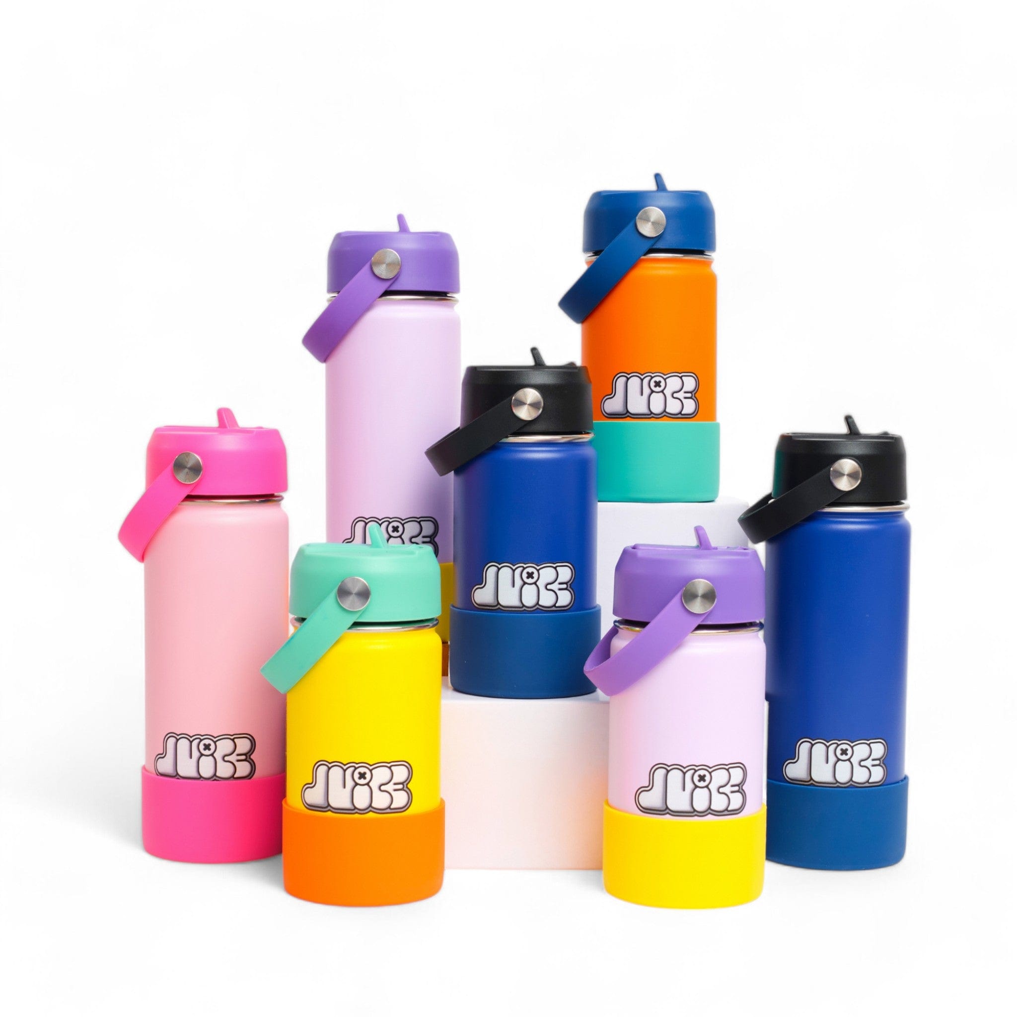 Small Pink Blok Party Bottle - Insulated Stainless Steel Water Bottle for Kids, Gym, School & Outdoor Activities