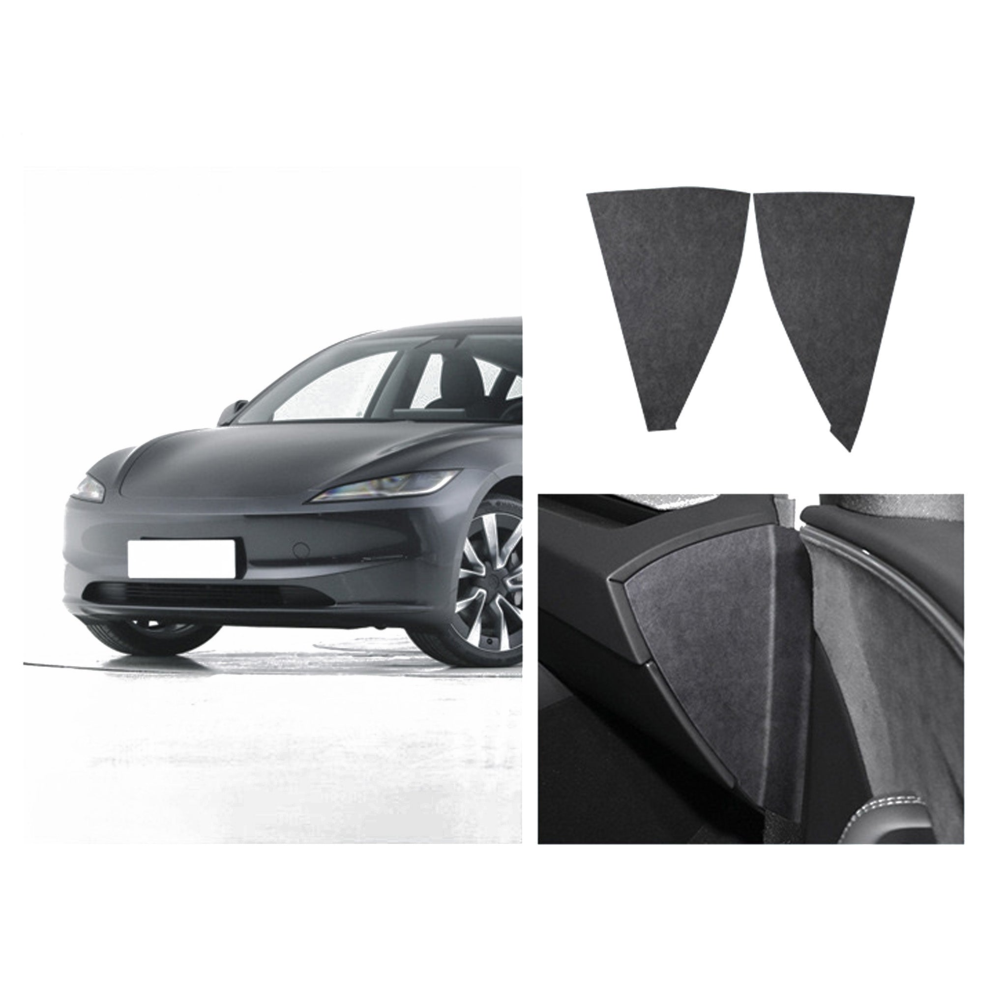 Tesla Alcantara Dash Side Panel Cover Trim for 2024+ Model 3 Highland - Premium Interior Upgrade for Enhanced Comfort & Style | Perfect for Daily Commutes & Road Trips