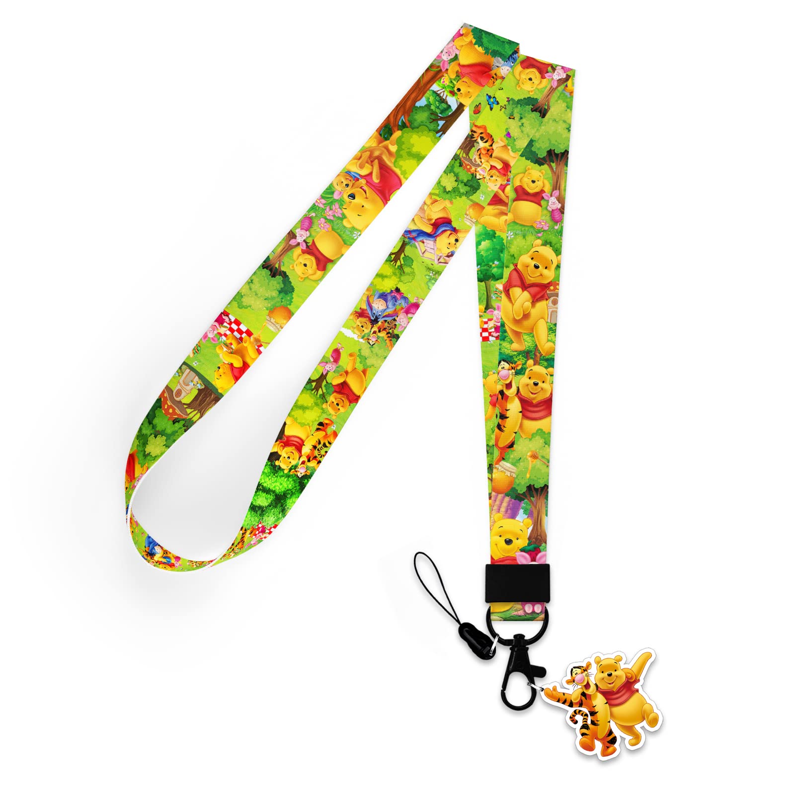 Winnie The Pooh Lanyard for Keys & ID Badges - Cute Cartoon Keychain for Women & Kids