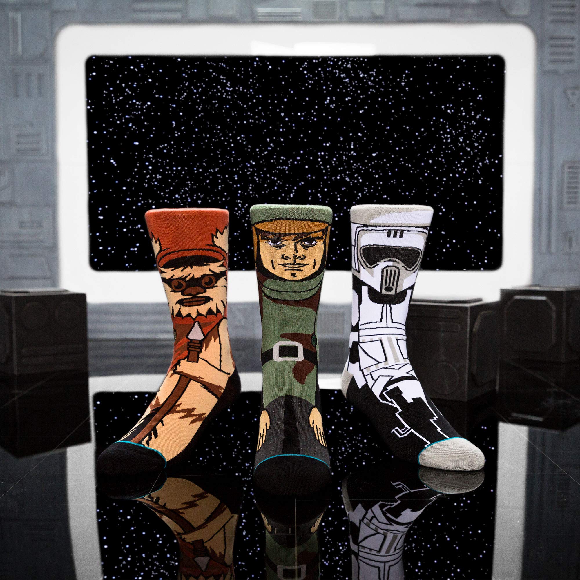 **Stance Men's Star Wars Return of the Jedi Crew Socks 3-Pack - Comfortable & Durable for Everyday Wear, Gym, or Casual Outfits**
