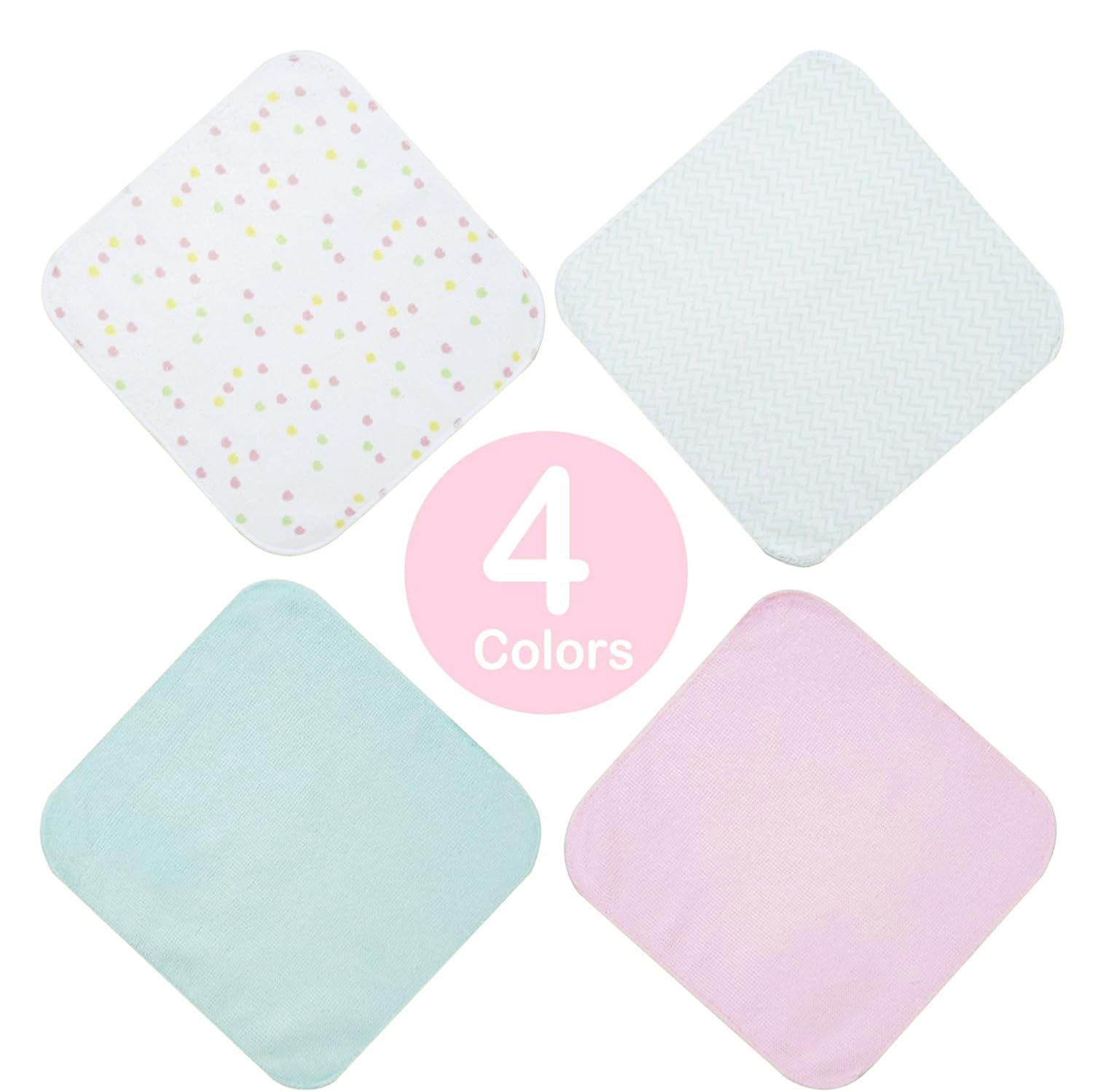 24 Pack Ultra Soft Baby Washcloths - Extra Absorbent & Gentle for Sensitive Skin | 9x9 Inch Unicorn Design Wash Cloths for Boys & Girls | Perfect for Bath Time, Face Cleaning & Newborn Care