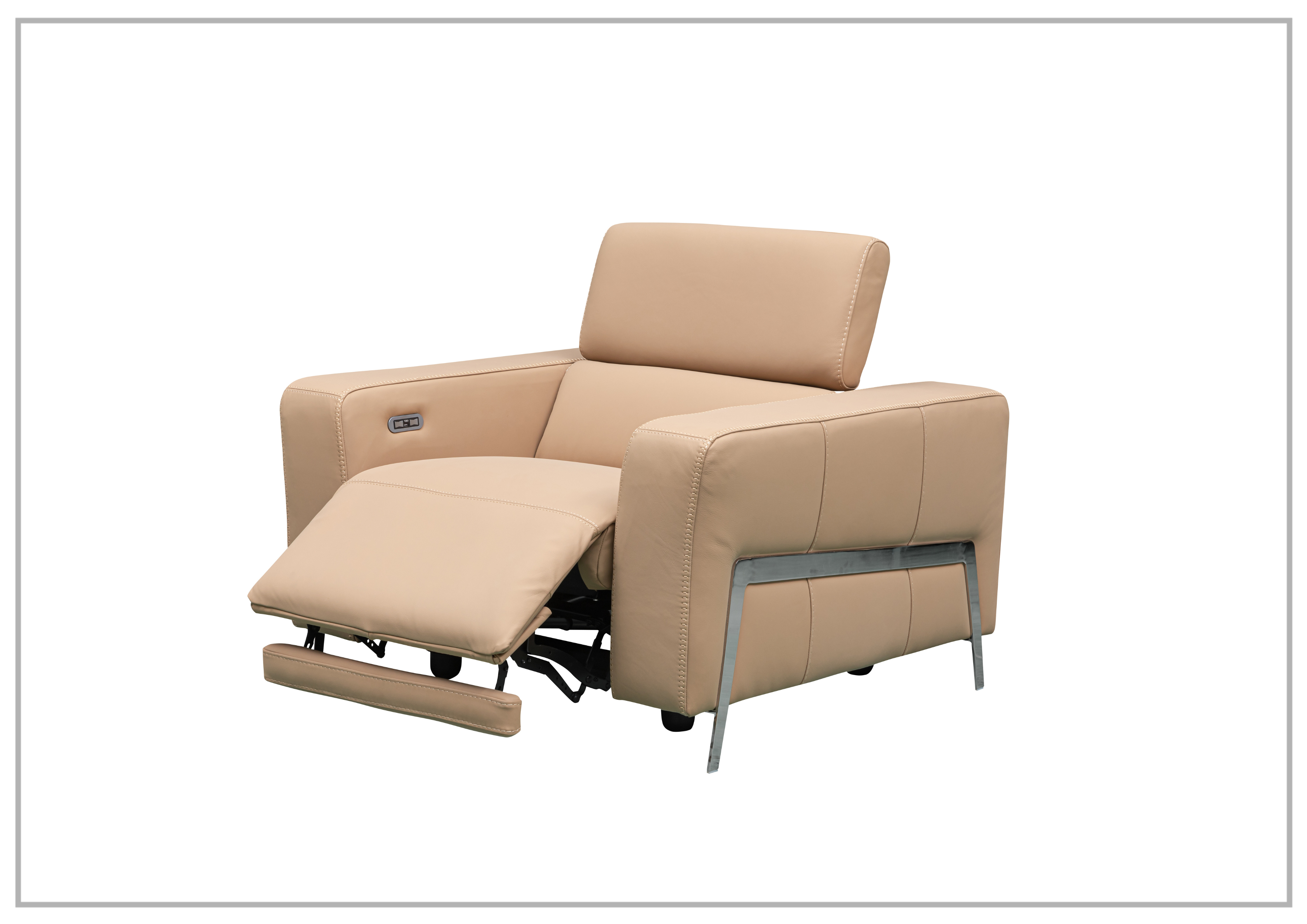 Klaussner Prestigio 3-Seater Top Grain Leather Reclining Sofa - Stone Wash Finish - Comfortable Living Room Furniture for Relaxation & Movie Nights