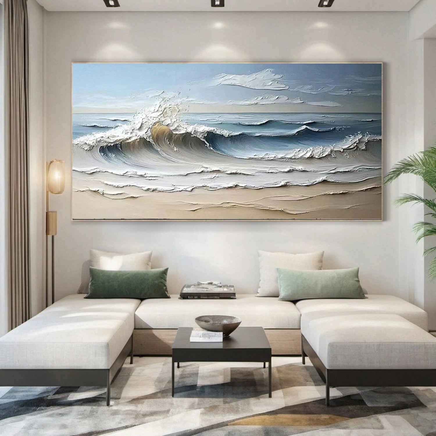 Ocean and Sky Painting #OS 240 - Stunning Handmade Wall Art for Home & Office Decor - Perfect for Living Room, Bedroom or Gift