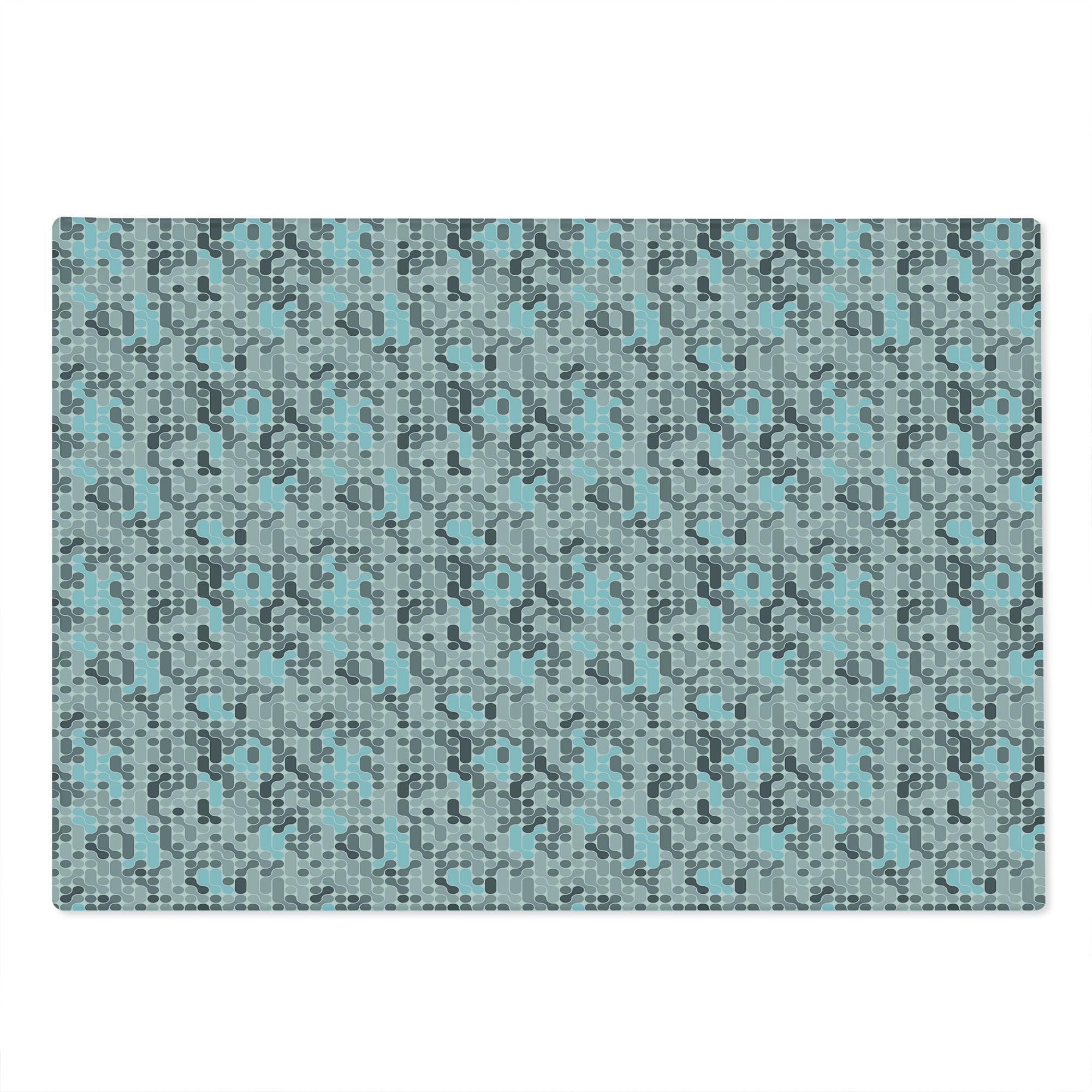 Ambesonne Geometric Cutting Board - Modern Circular Maze Design, Tempered Glass Serving & Display Board - Large Size in Pale Blue & Charcoal Grey - Perfect for Cheese Platters, Charcuterie & Home Decor