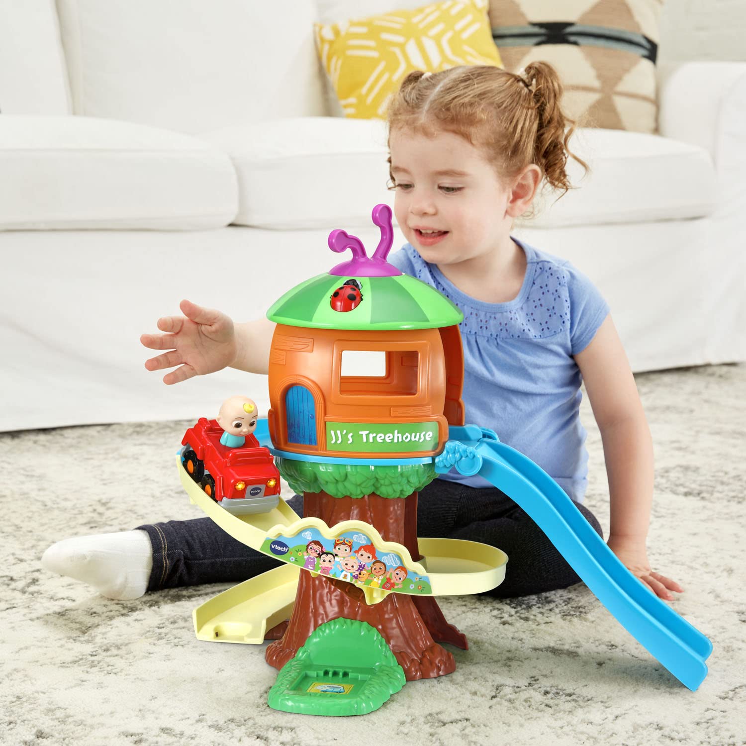 VTech CoCoMelon Go! Go! Smart Wheels Treehouse Track Set - Interactive Learning Toy for Kids Ages 2-5 Years | STEM Educational Playset with Lights & Sounds | Perfect for Pretend Play & Early Childhood Development